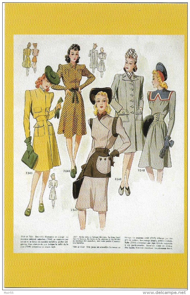 Vieux Papiers - Fiche De Collection - " La Mode De L'hiver 1944 " - Reproduction D'une Page Du Magazine Iris . - Collections