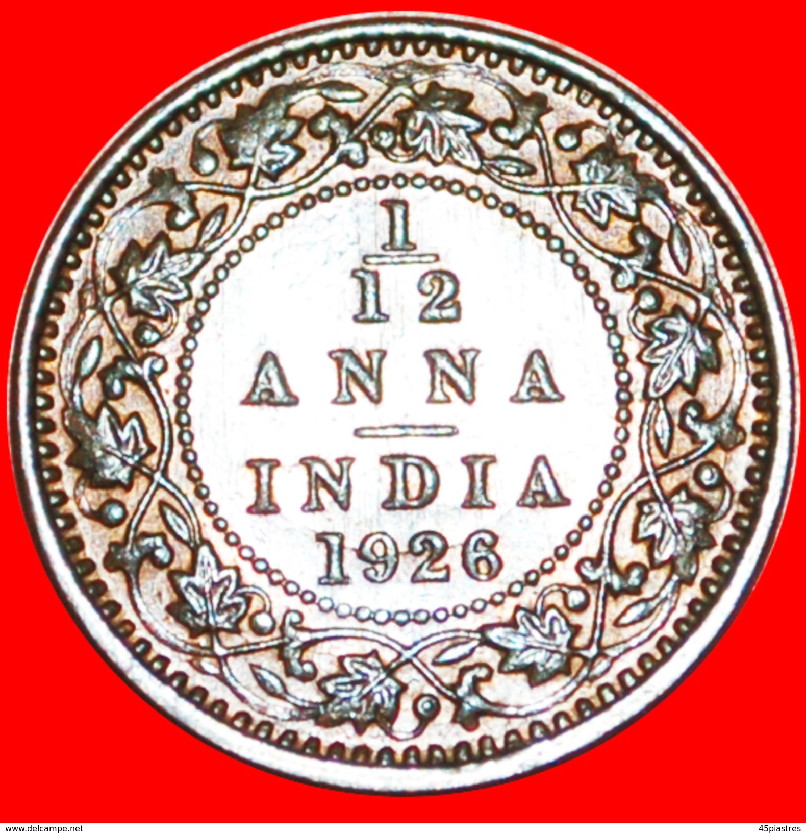 § CALCUTTA: INDIA &#x2605; 1/12 ANNA 1926 MINT LUSTER! LOW START &#x2605; NO RESERVE! George V (1911-1936) - India