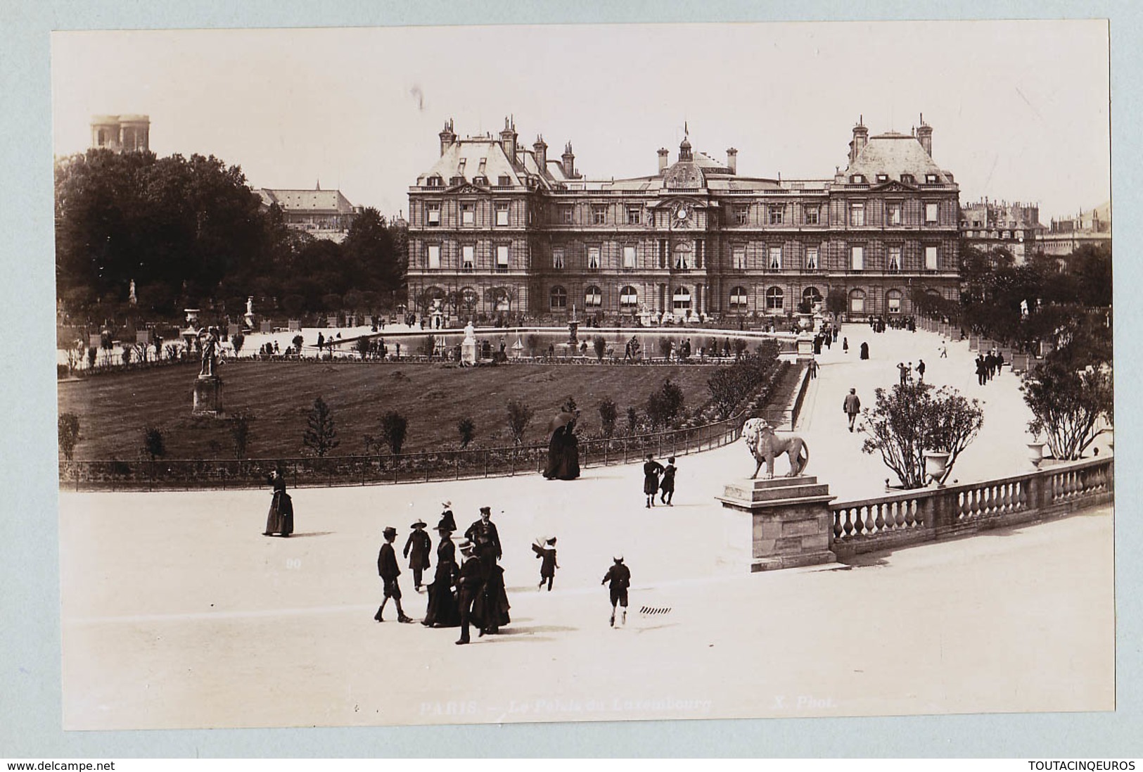 PARIS TUILERIE ET PALAIS LUXEMBOURG  SUPERBE DE FINESSE   TIRAGE UNIQUE DE 1890 ARGENTIQUE  FORMA 19,5 X 12 CM - Anciennes (Av. 1900)