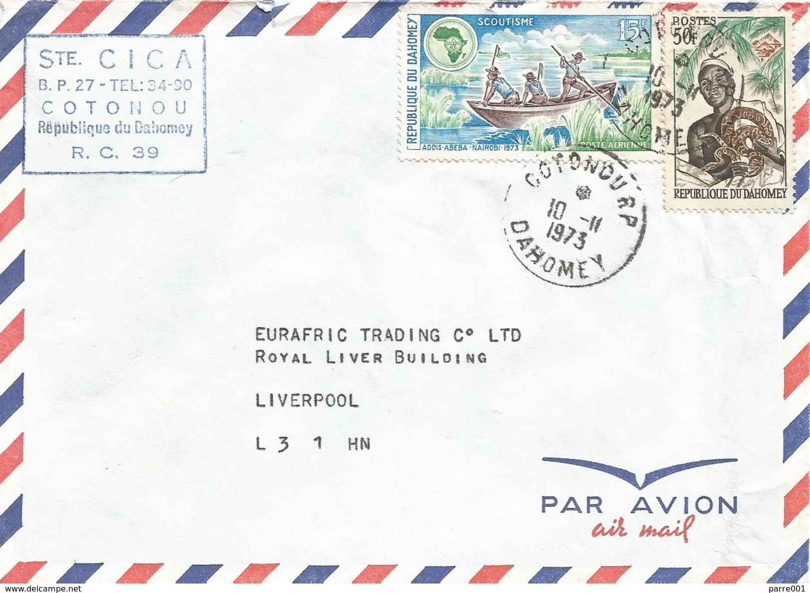 Benin Dahomey 1973 Cotonou RP Scouting Snake Cover - Benin – Dahomey (1960-...)