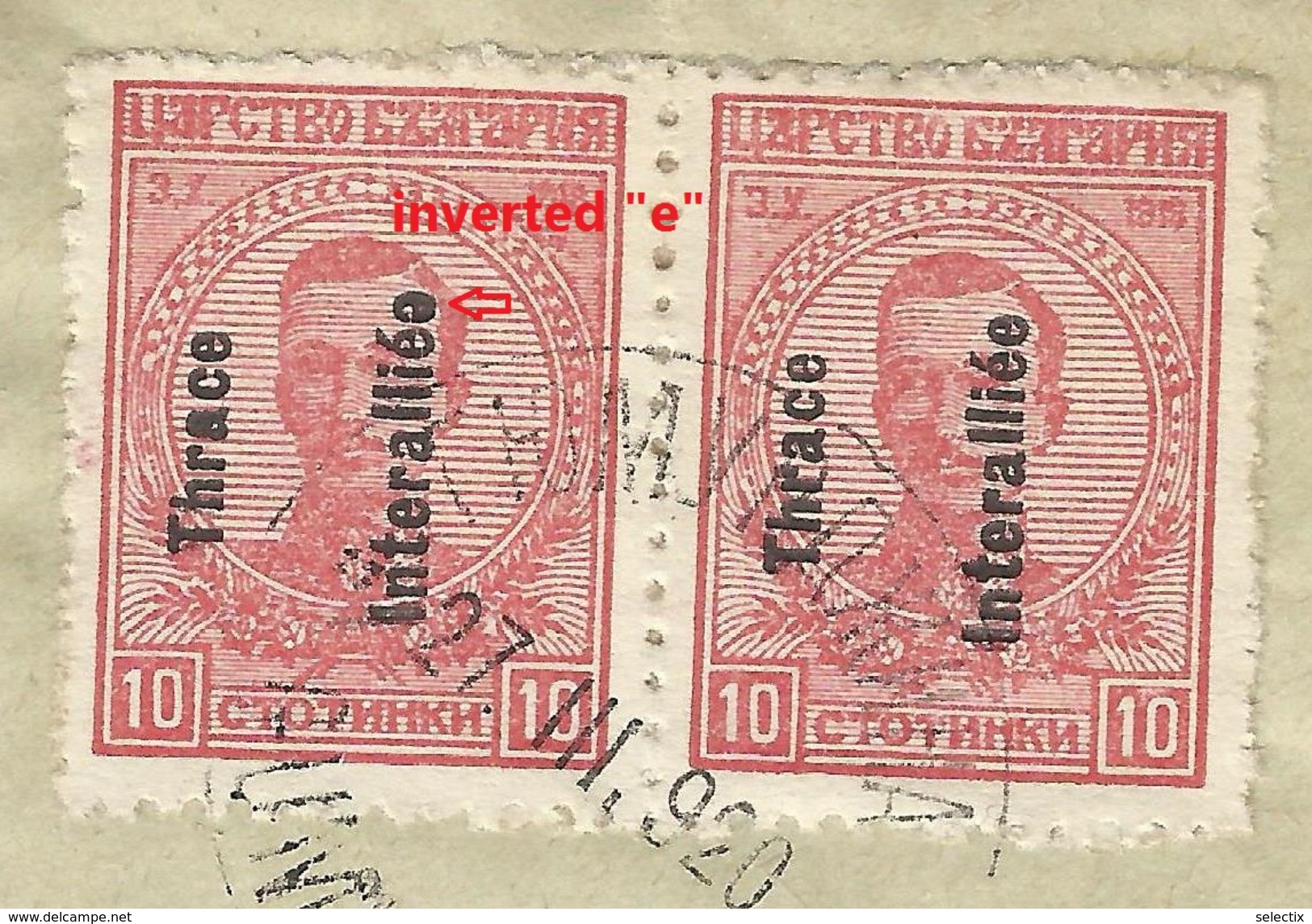 Greece 1920 Bulgarian Occupation Of Gumurdjina - Gumuldjina - Komotini - Thrace Stamps With ERROR!!! - Giumulzina