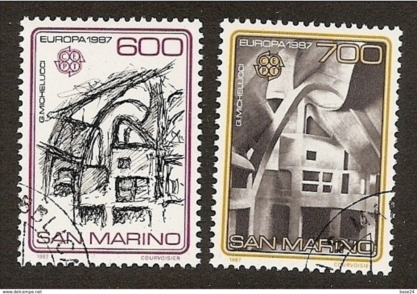 1987 San Marino Saint Marin EUROPA CEPT EUROPE Serie Di 2v. Usata Con Gomma USED - Usati