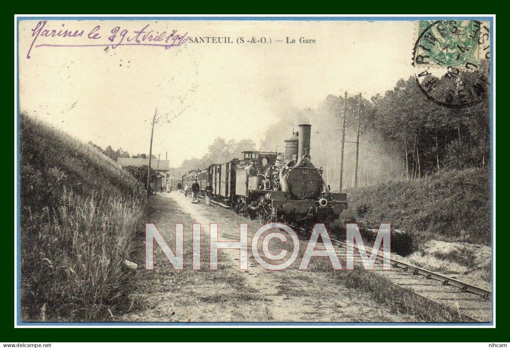 CPA Santeuil La Gare Train Voy Marines 1910 (Pas Courante !) - Santeuil