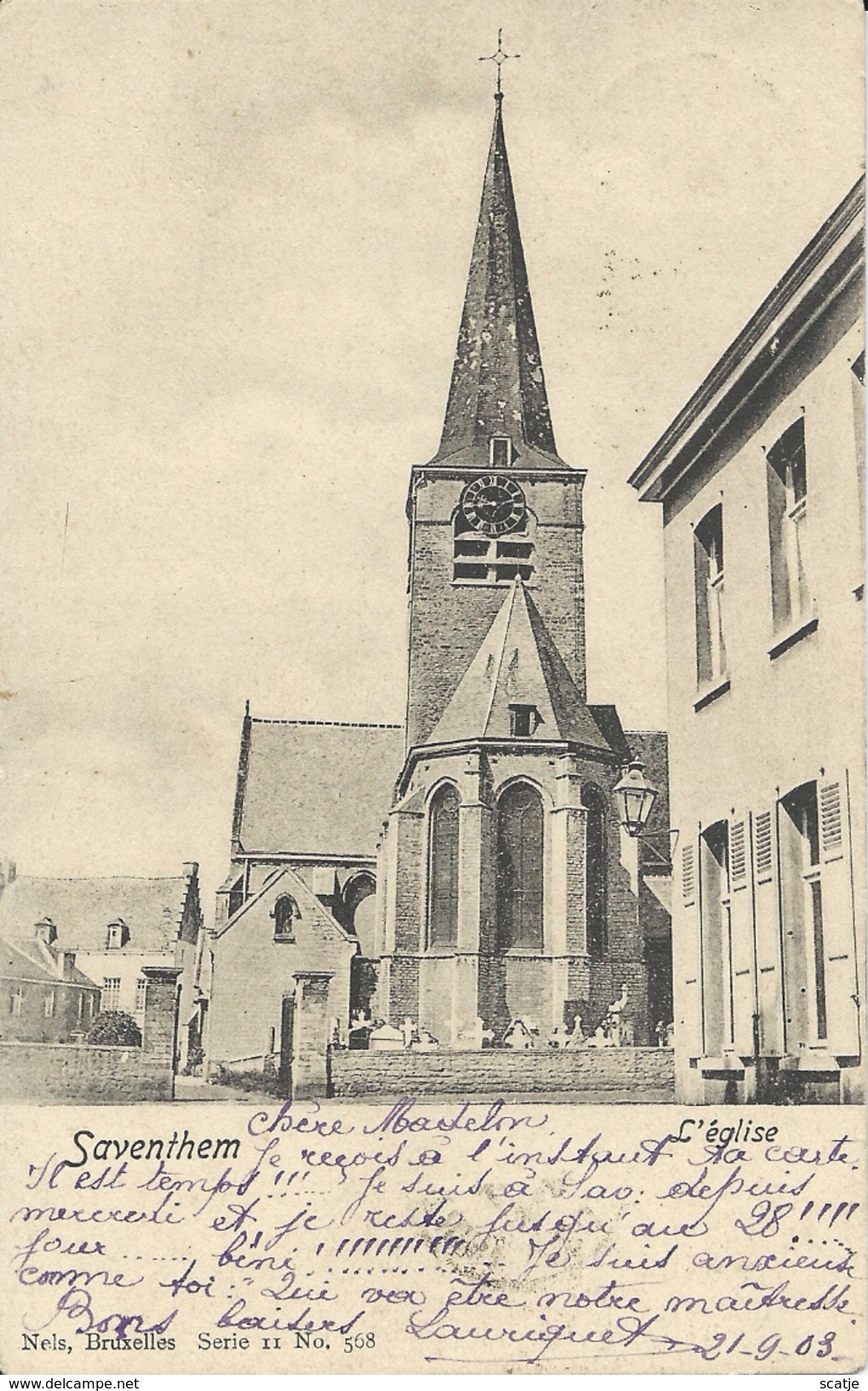 Saventhem.  -   L'Eglise  -   1903   Naar  Marcinelle - Zaventem