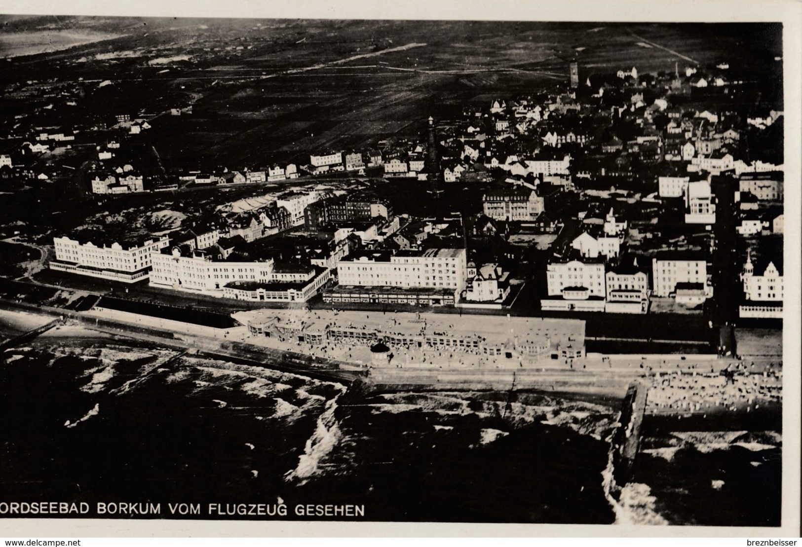 AK Nordseebad BORKUM Vom Flugzeug Gesehen Karte Nicht Gel - Borkum