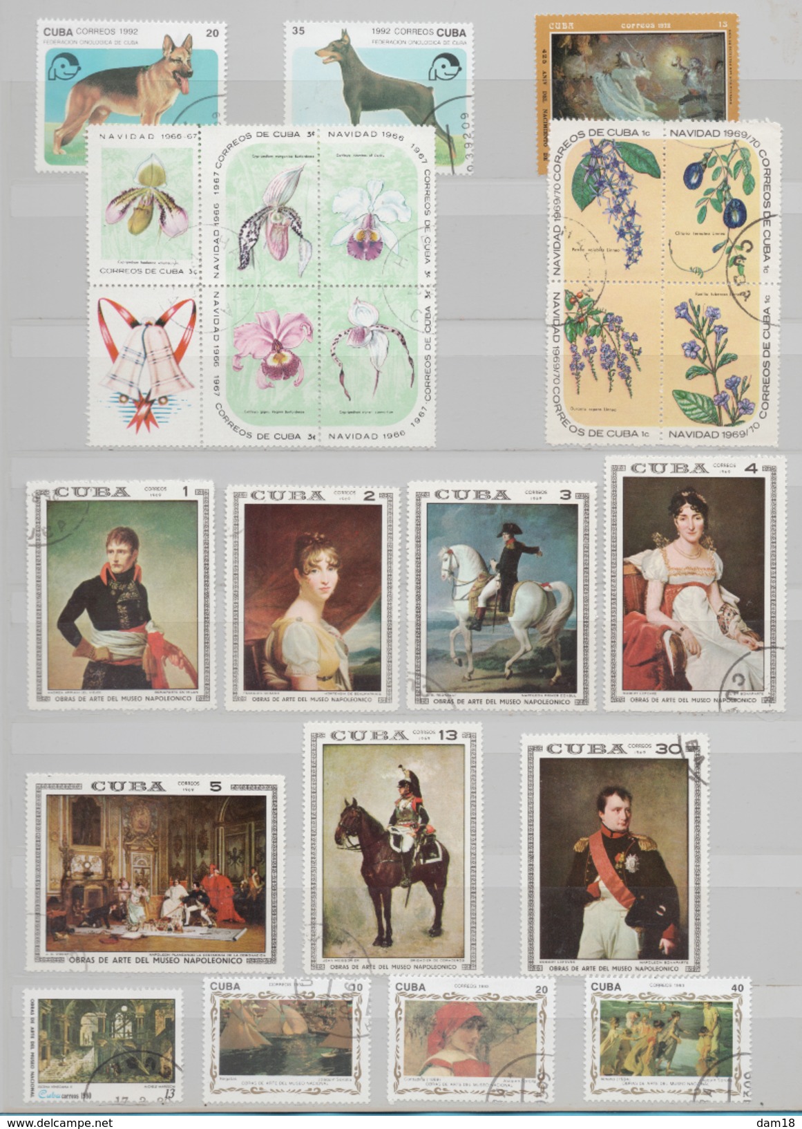 CUBA LOT TIMBRES DONT SERIES FLEURS ORCHIDEES ET NAPOLEON BONAPARTE - Colecciones & Series