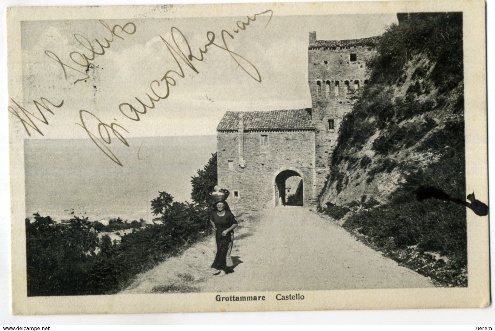 MARCHE - ASCOLI PICENO - Grottammare - Castello -  FORMATO Piccolo - Viaggiata 1926 - Ed. Anna Cameli, Grottammare - Ani - Ascoli Piceno