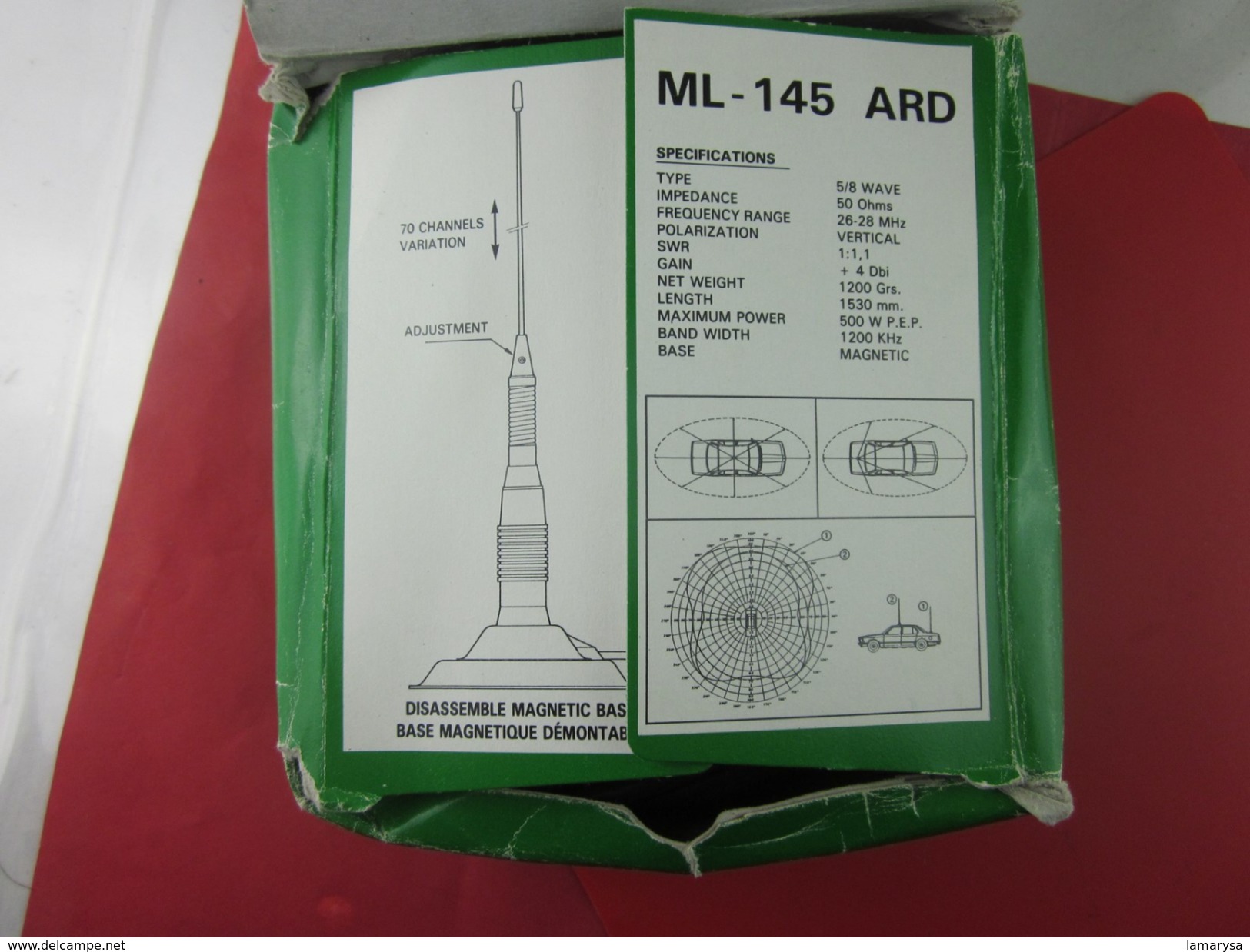 CÂBLE + SUPPORT MAGNÉTIQUE+ADAPTATEUR D'ANTENNE RADIO CB UHF -PL- F-BNC -M MAGNUM CSI BALARUC FRANCE  -NEUF