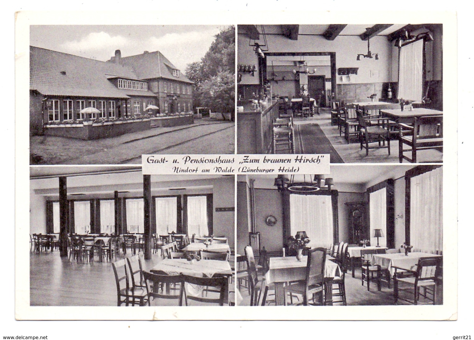 2116 HANSTEDT - NINDORF, Gasthof & Pension "Zum Braunen Hirsch" 1958, Kl. Einriss - Winsen