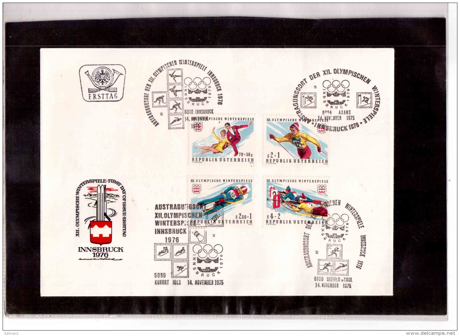 214      -      14.11.1975   /   FDC   XII WINTER-OLYMPIADE 1976  -  FDC MICHEL NR. 1499/1502 - Winter 1976: Innsbruck