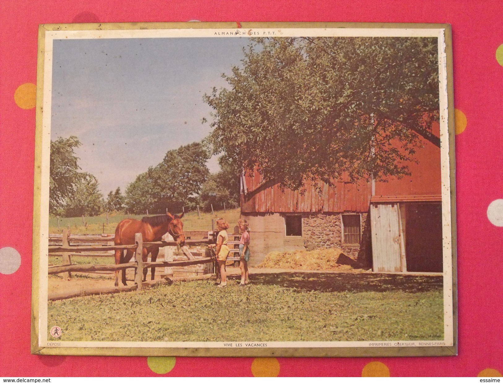 Almanach Des PTT. 1959. Calendrier Poste, Postes Télégraphes.. Cheval Enfants - Grossformat : 1941-60