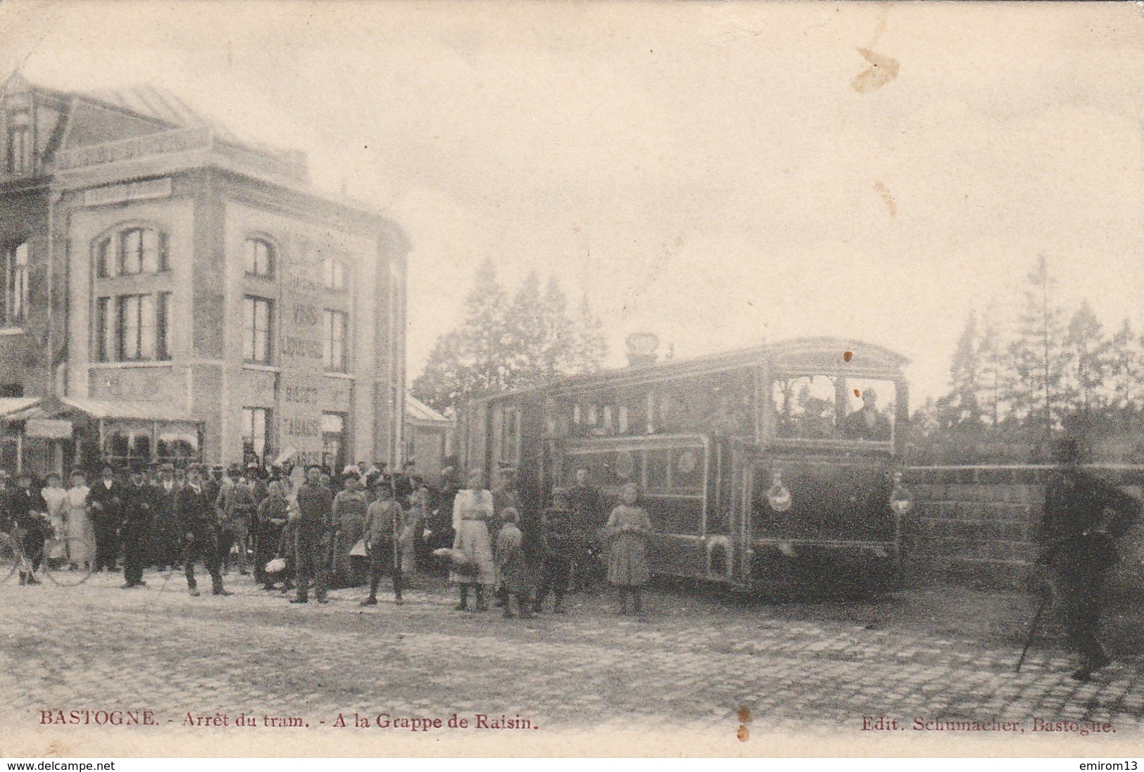 Bastogne Arret Du TRAM à Vapeur à La Grappe De Raisin Animation Edit. Schumacher - Bastogne