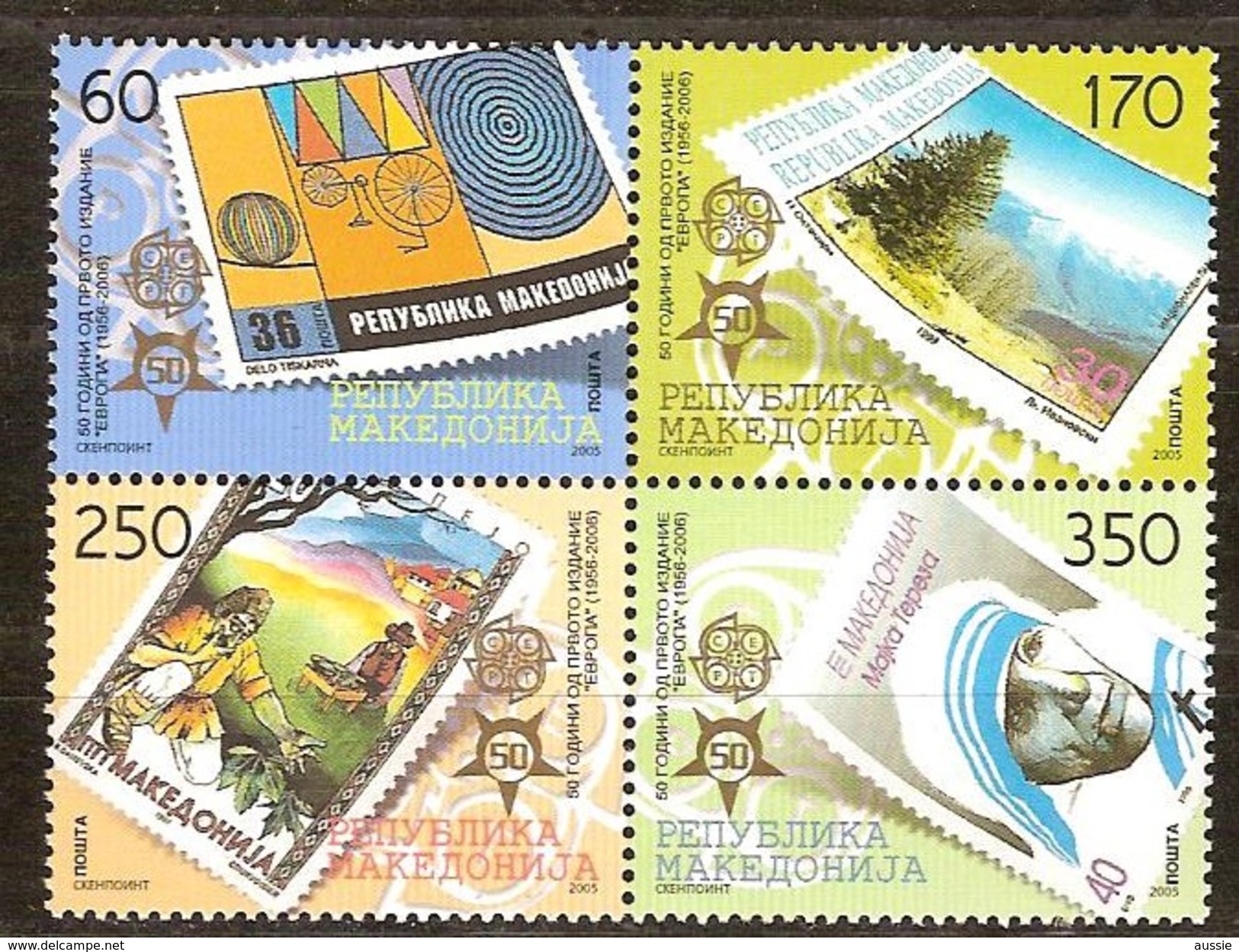 Macedonie Macédoine 2005 Yvertn° 362-365 *** MNH  Cote 50,00 Euro 50 Ans Europa 50 Jaar - Macédoine Du Nord