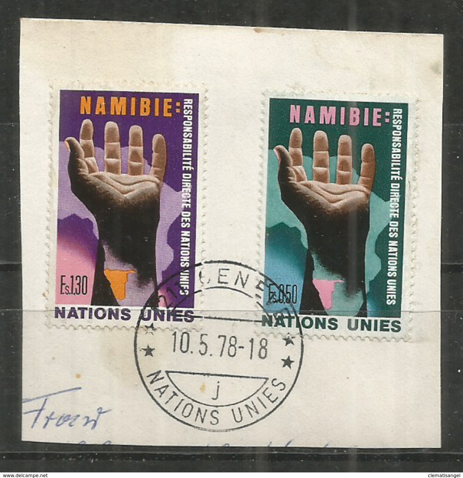 128r *  UNO - GENF * BRIEFAUSSCHNITT NAMIBIA 1978 * GESTEMPELT  **!! - Used Stamps