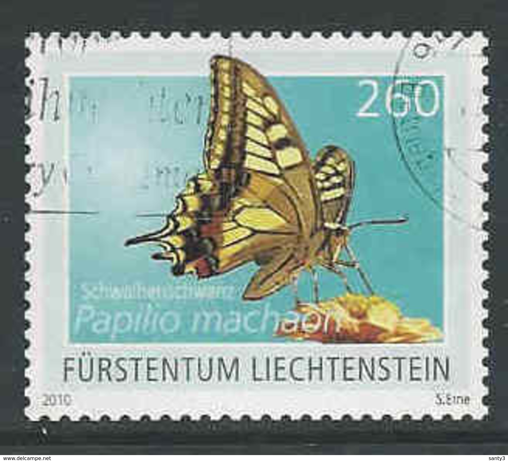 Liechtenstein, Mi 1559  Jaar 2010,  Vlinder -pappilon, Hoge Waarde,   Gestempeld, Zie Scan - Used Stamps