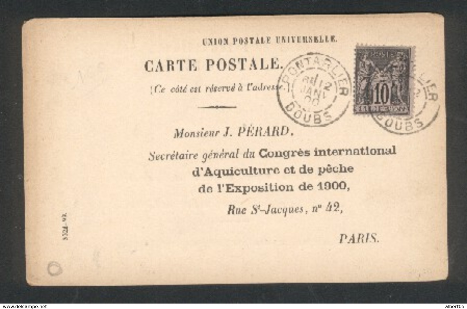 25 - Pontarlier - Congrès International D Aquiculture Et De Pêche De L'Exposition De 1900 - Pesca