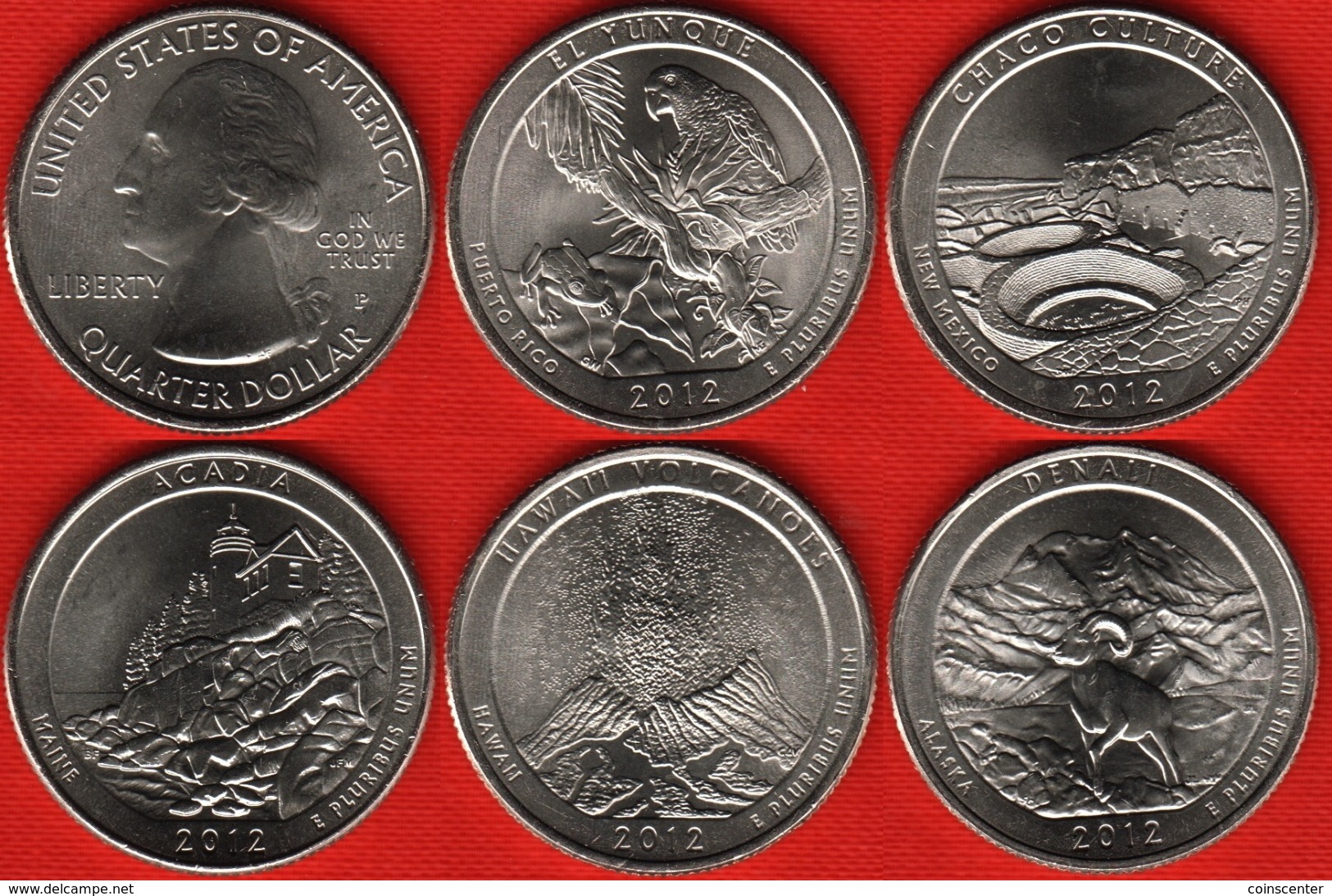 USA Set Of 5 Quarters: "America The Beautiful" 2012 P UNC - 2010-...: National Parks