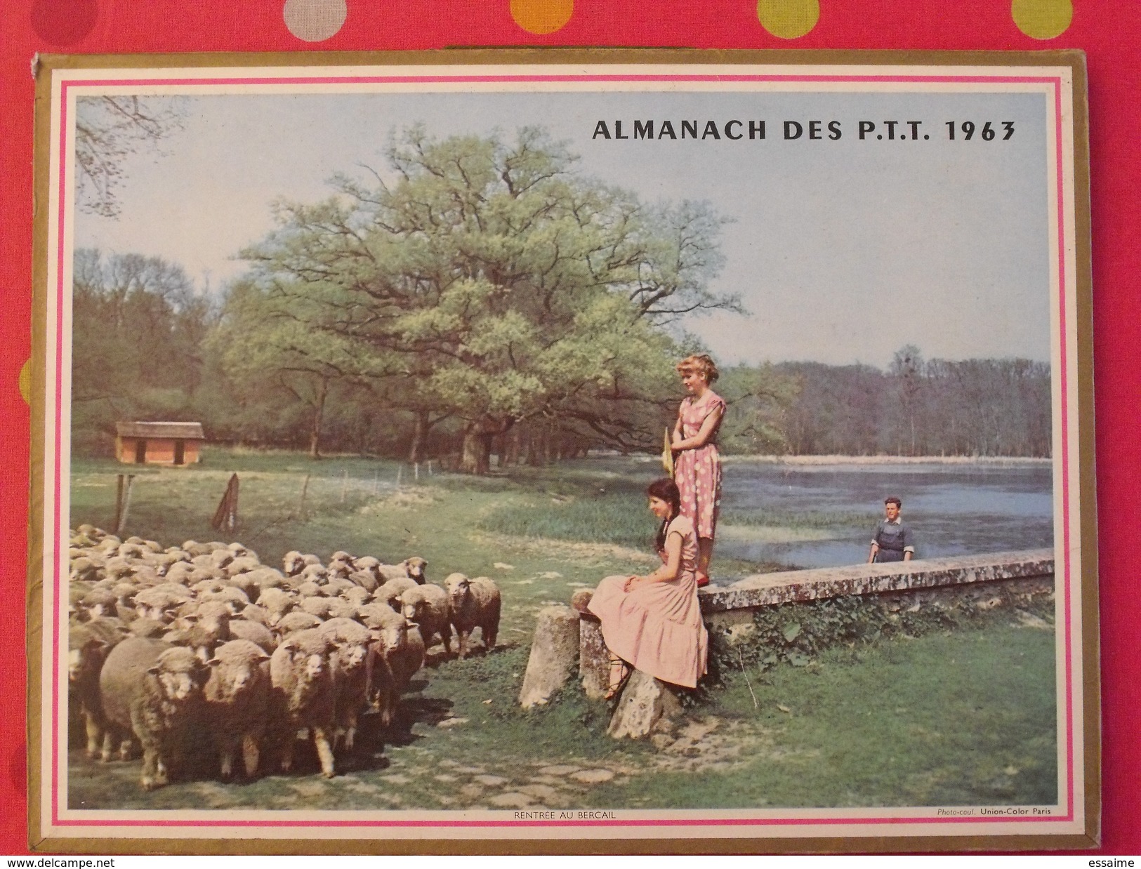 Almanach Des PTT. 1963. Calendrier Poste, Postes Télégraphes.. Chateau De Duingt (haute-savoie) Moutons - Grand Format : 1941-60