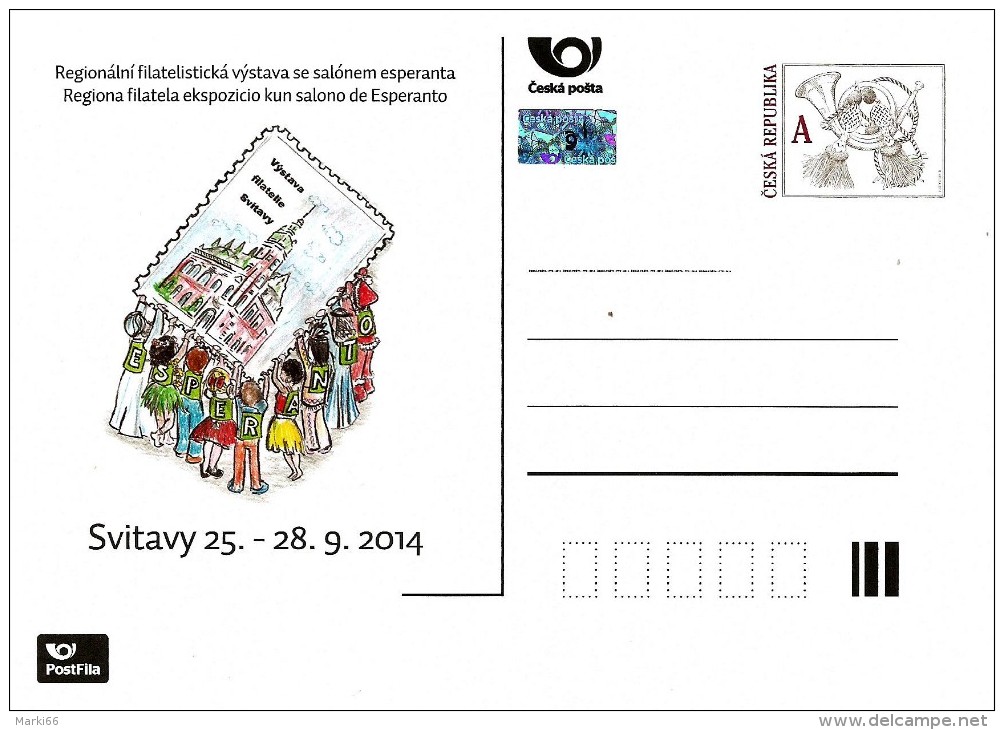 Czech Republic - 2014 - Regional Philatelic Exhibition In Svitavy - Postcard With Original Stamp And Hologram - Postkaarten