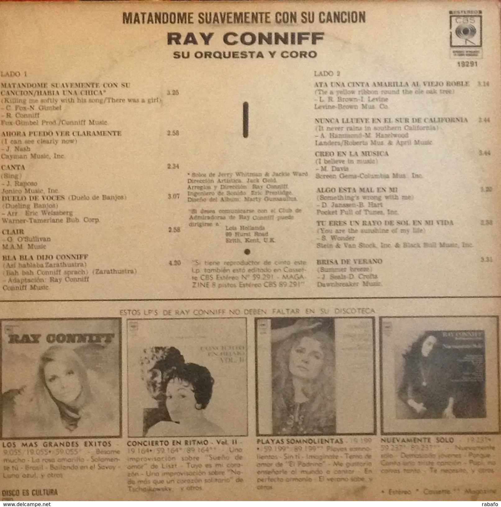 LP Argentino De Ray Conniff Y Su Coro Año 1973 - Instrumental