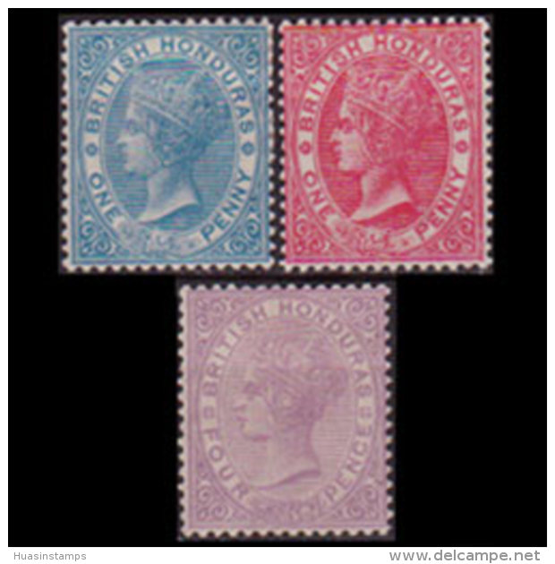 BR.HONDURAS 1884 - Scott# 13-5 Queen 1-4p LH - British Honduras (...-1970)