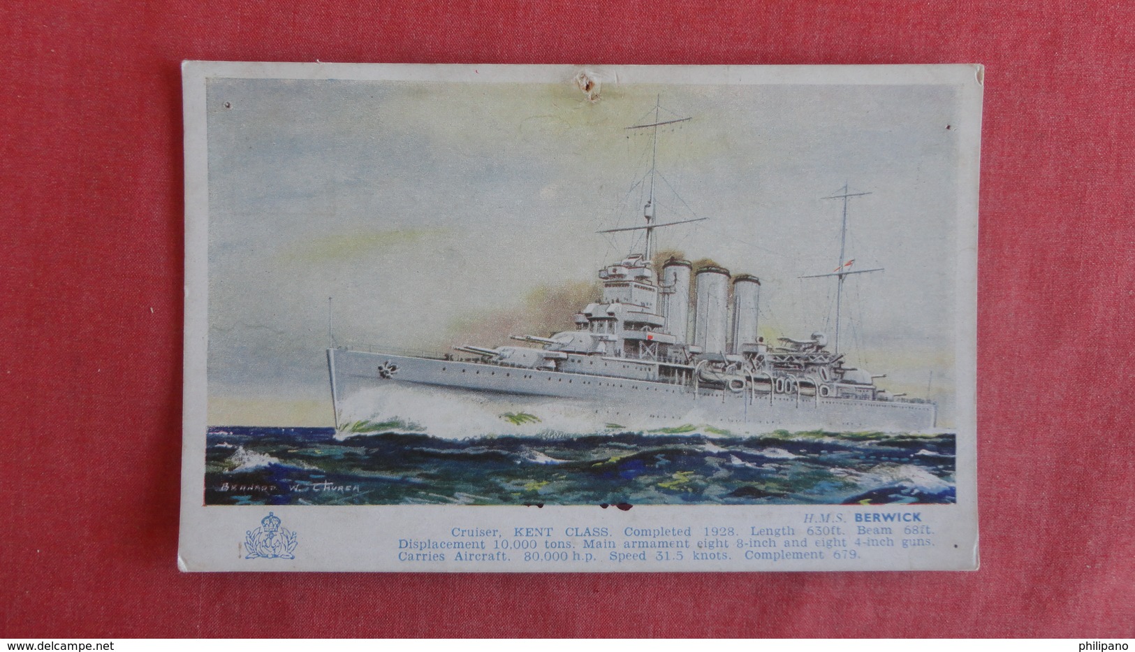 HMS Berwick  Pin Holes  -ref  2447 - Warships