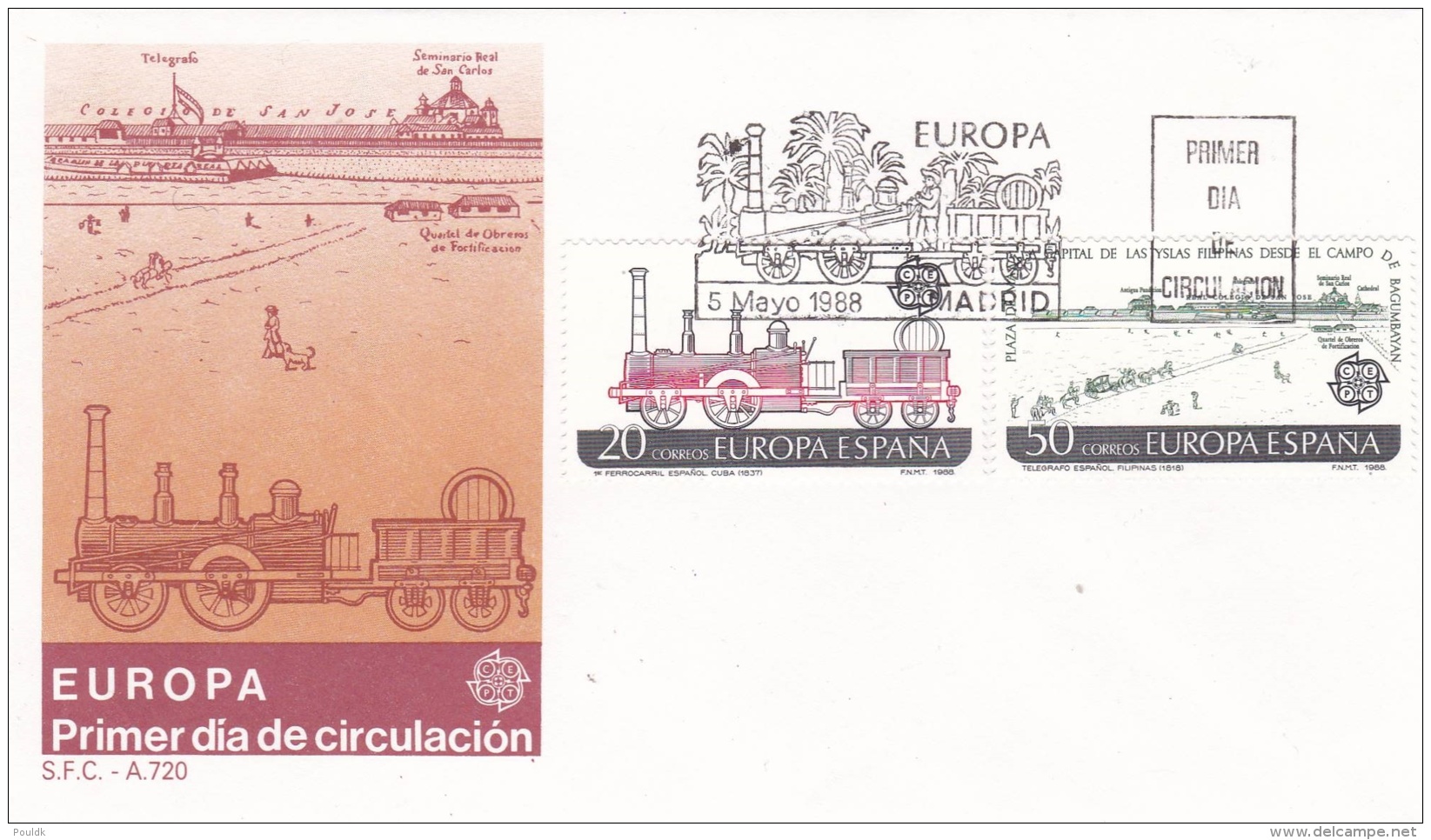 Spain FDC Europa CEPT 1988 -  Transportation And Communications (T5-4) - 1988
