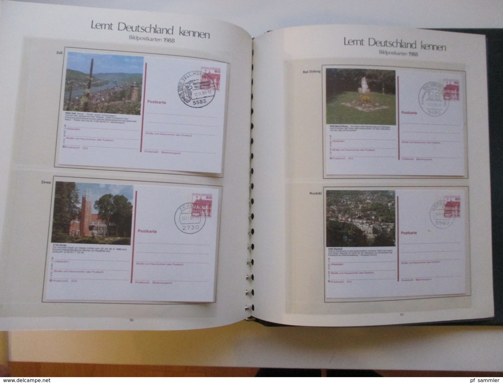 Ganzsachen / Bildpostkarten Lernt Deutschland Kennen 1977 - 1998 mit 597 Karten in 5 VD Alben. Aboware von Sieger!