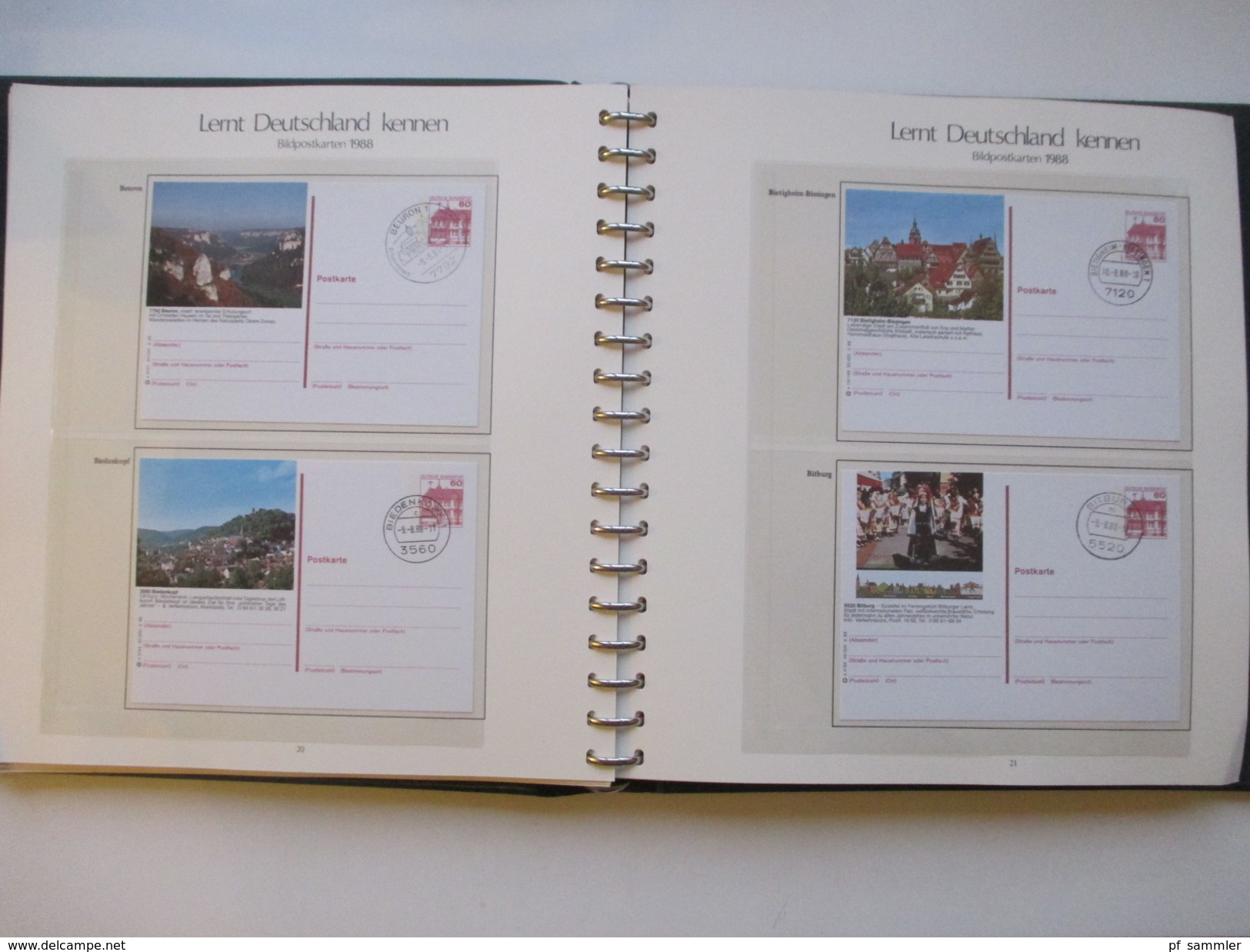 Ganzsachen / Bildpostkarten Lernt Deutschland Kennen 1977 - 1998 mit 597 Karten in 5 VD Alben. Aboware von Sieger!
