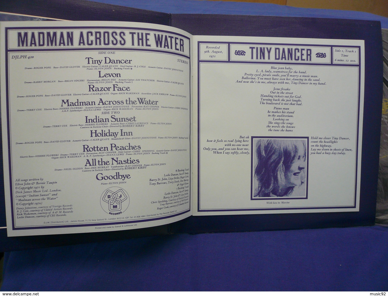 Elton John"33t Vinyle"Madman Across The Water" - Disco, Pop