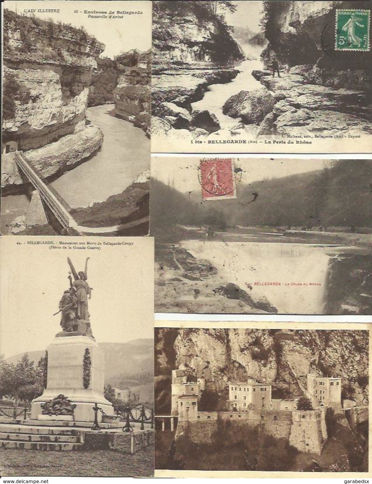 LOT DE 44 CARTES POSTALES ANCIENNES DE BELLEGARDE (AIN). - Bellegarde-sur-Valserine