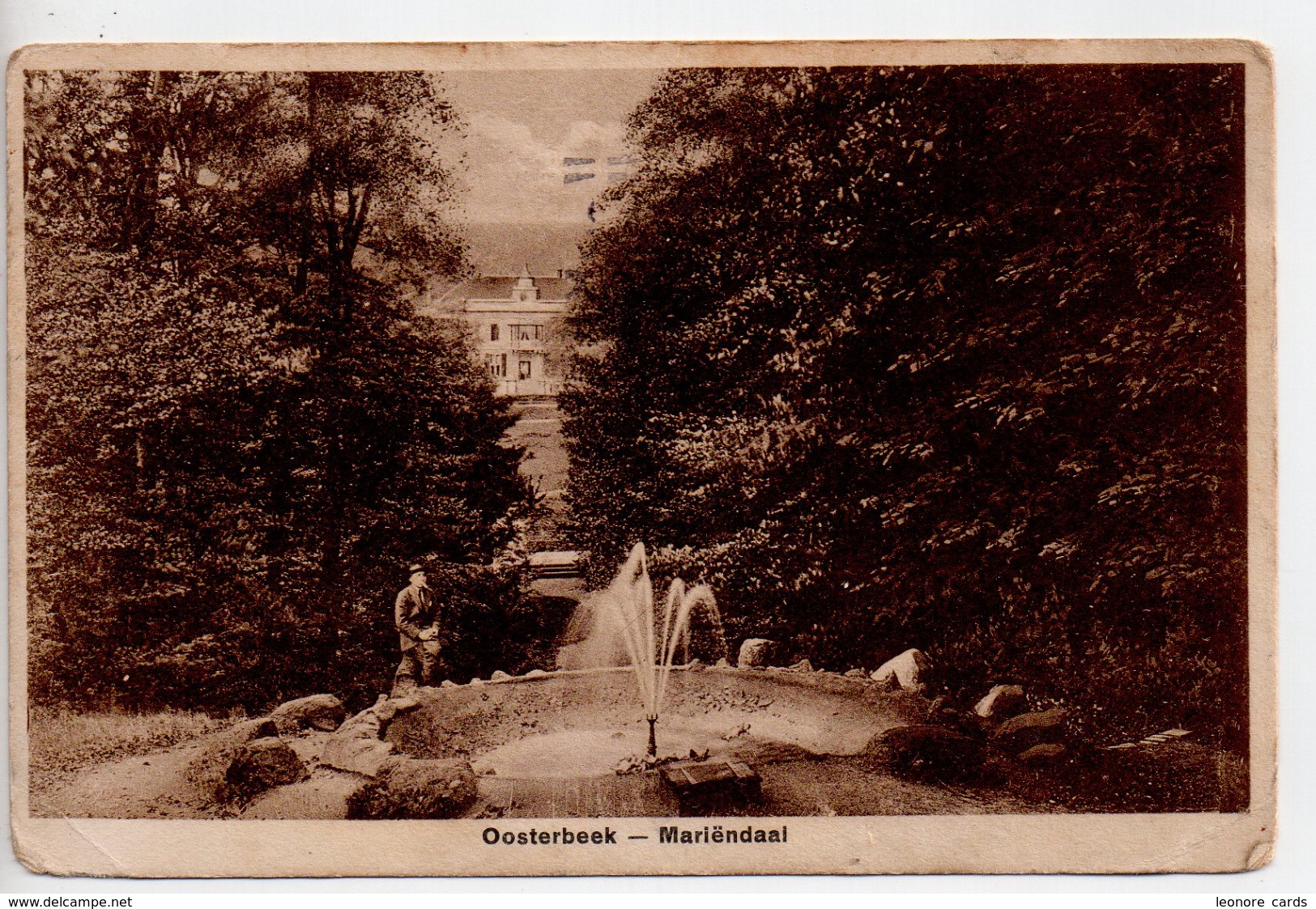 CPA.Pays-Bas.Oosterbeek.1929.Mariendaal.animé Un Homme Assis. - Oosterbeek