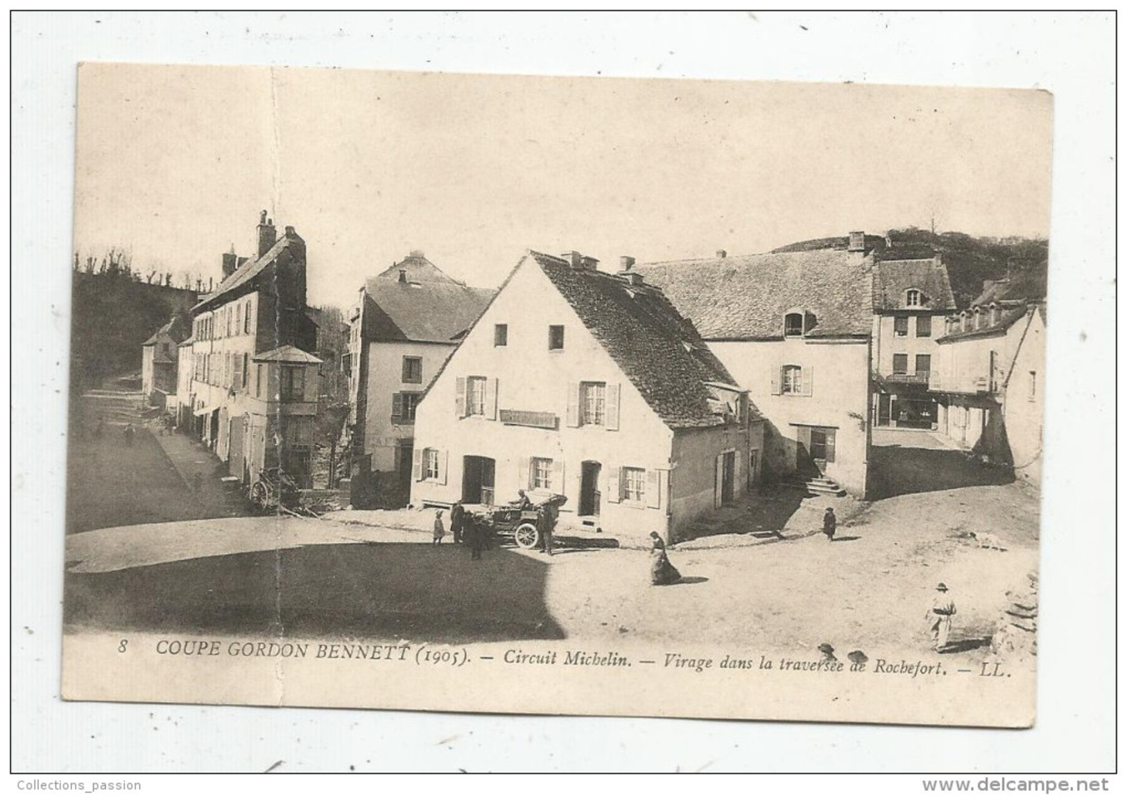 Cp , Sport Automobile , Coupe GORDON BENETT , 1905 , Circuit MICHELIN , Virage Dans La Traversée De ROCHEFORT - Rally Racing