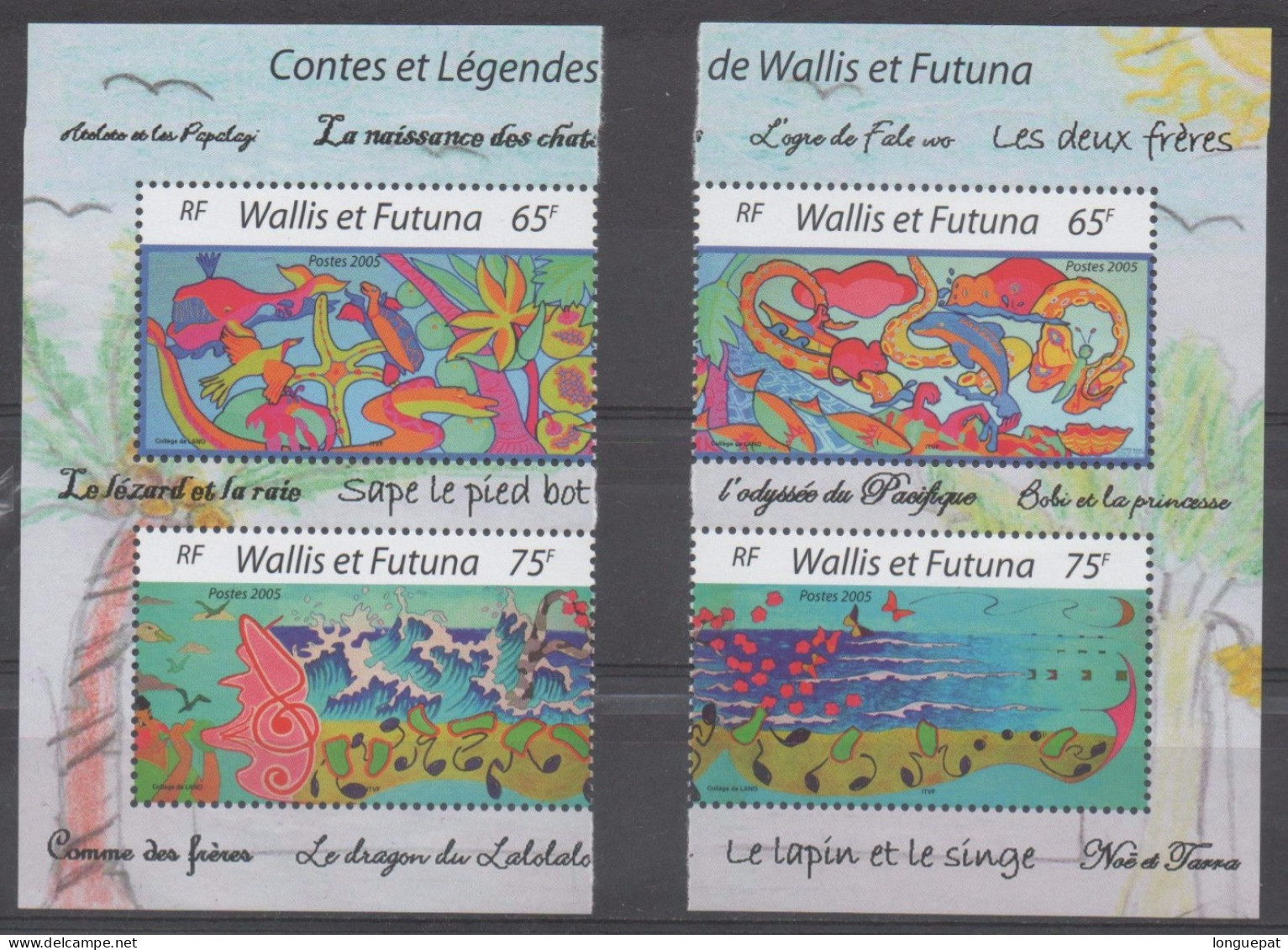 WALLIS Et FUTUNA : Contes Et Légendes :- Dessins Avec Tortue, Baleine, Poulpe, Poissons, Etc ... Tradition - - Ungebraucht