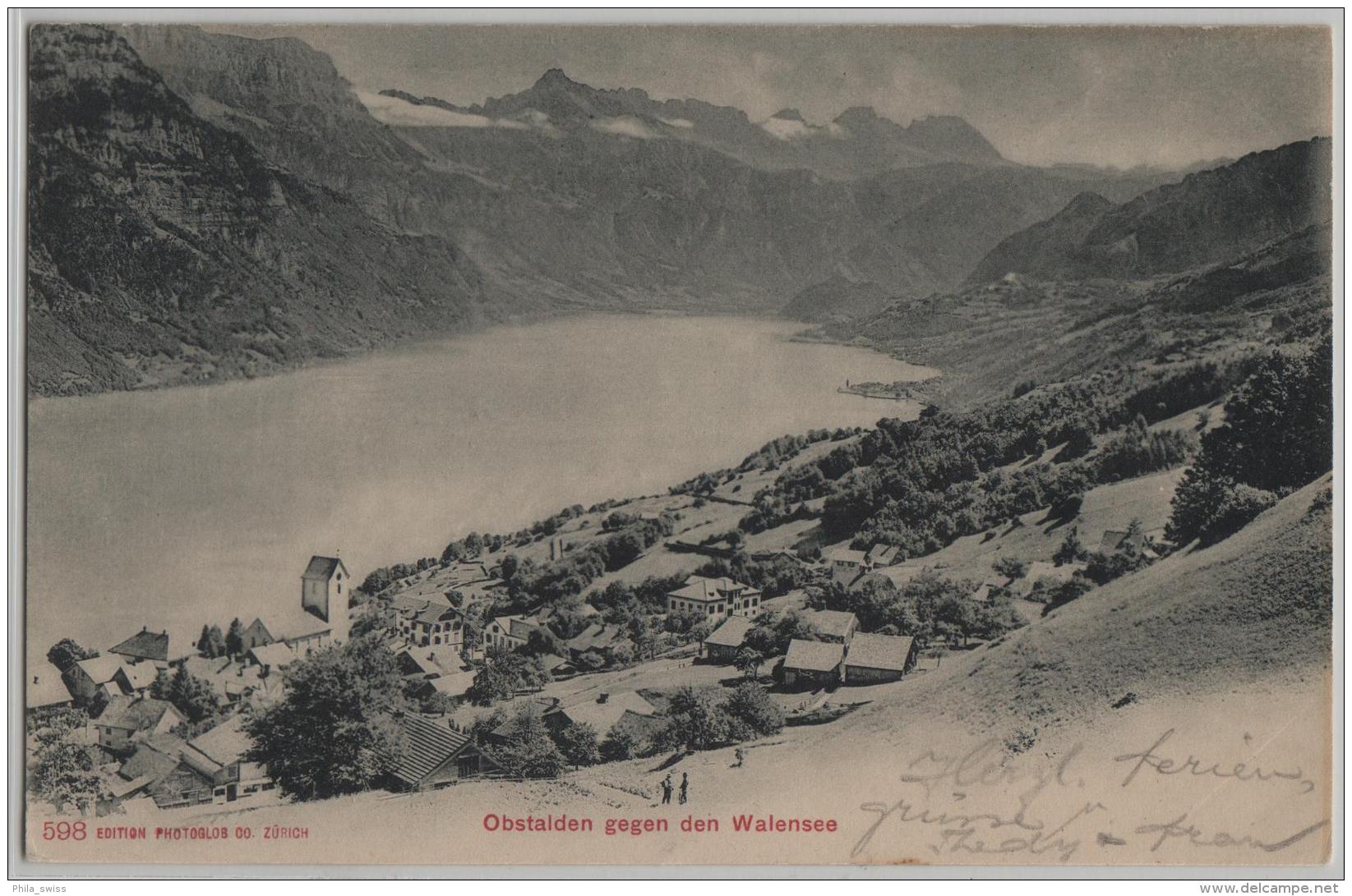 Obstalden Gegen Den Walensee - Photoglob No. 598 - Obstalden