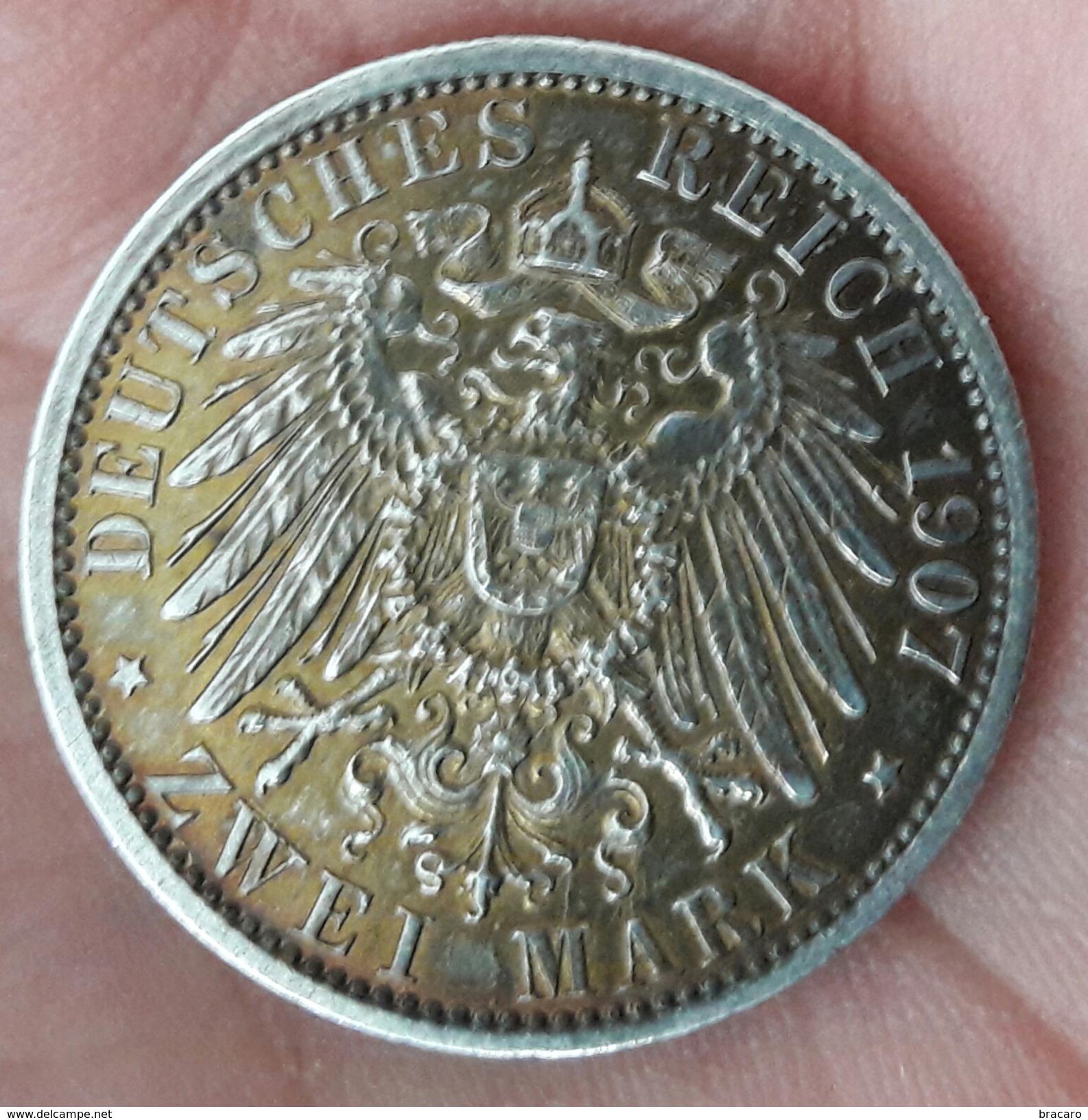 Germany Coin - 1907 A - 2 (zwei) Deutsche Mark - DEUTSCHES REICH - Wilhelm II Deutscher Kaiser Konig V. Preussen PRUSSIA - 2, 3 & 5 Mark Silber