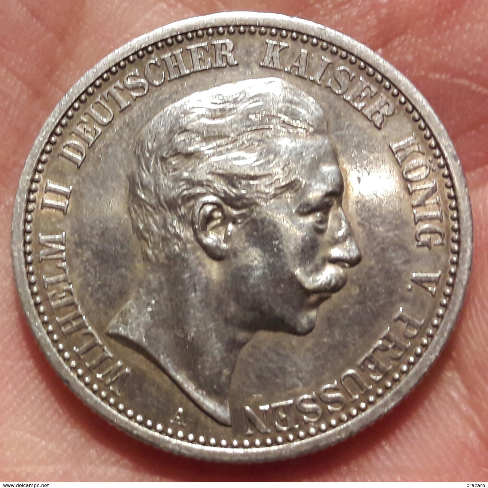 Germany Coin - 1907 A - 2 (zwei) Deutsche Mark - DEUTSCHES REICH - Wilhelm II Deutscher Kaiser Konig V. Preussen PRUSSIA - 2, 3 & 5 Mark Plata