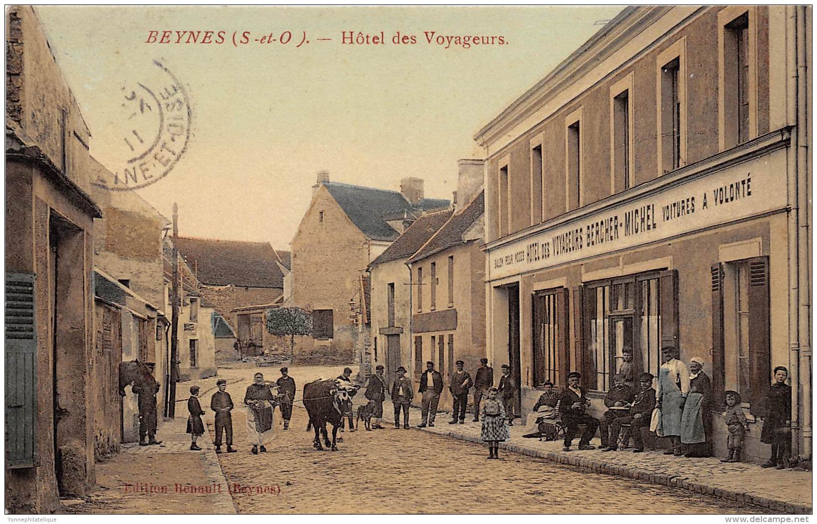 78 - YVELINES / Beynes - Devanture Hôtel Des Voyageurs - Superbe Animation - Beynes