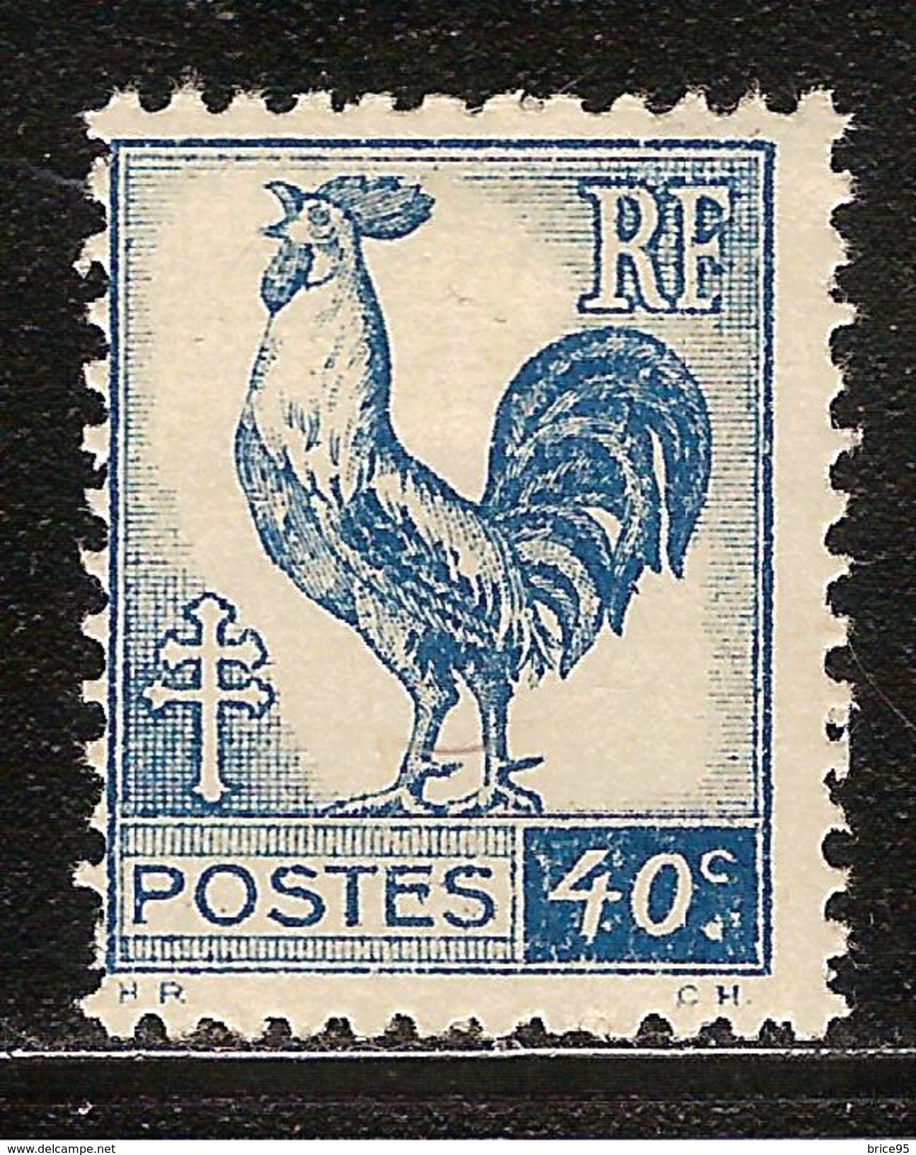 France Variété  N° 632 * "F" De RF (couleur Bleue) Sur Barre Centrale - Neufs