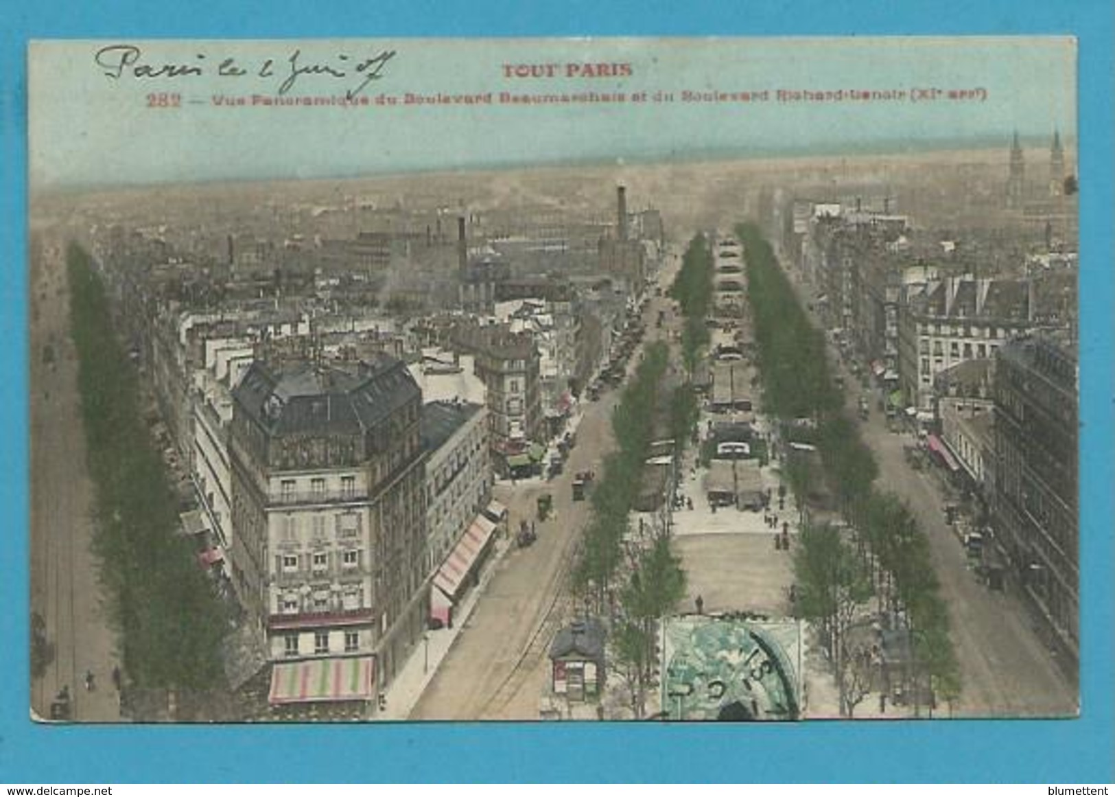 CPA 282 - TOUT PARIS Vue Panoramique Des Bld Beaumarchais Et Richard-Lenoir (XIème) Ed. FLEURY - Arrondissement: 11