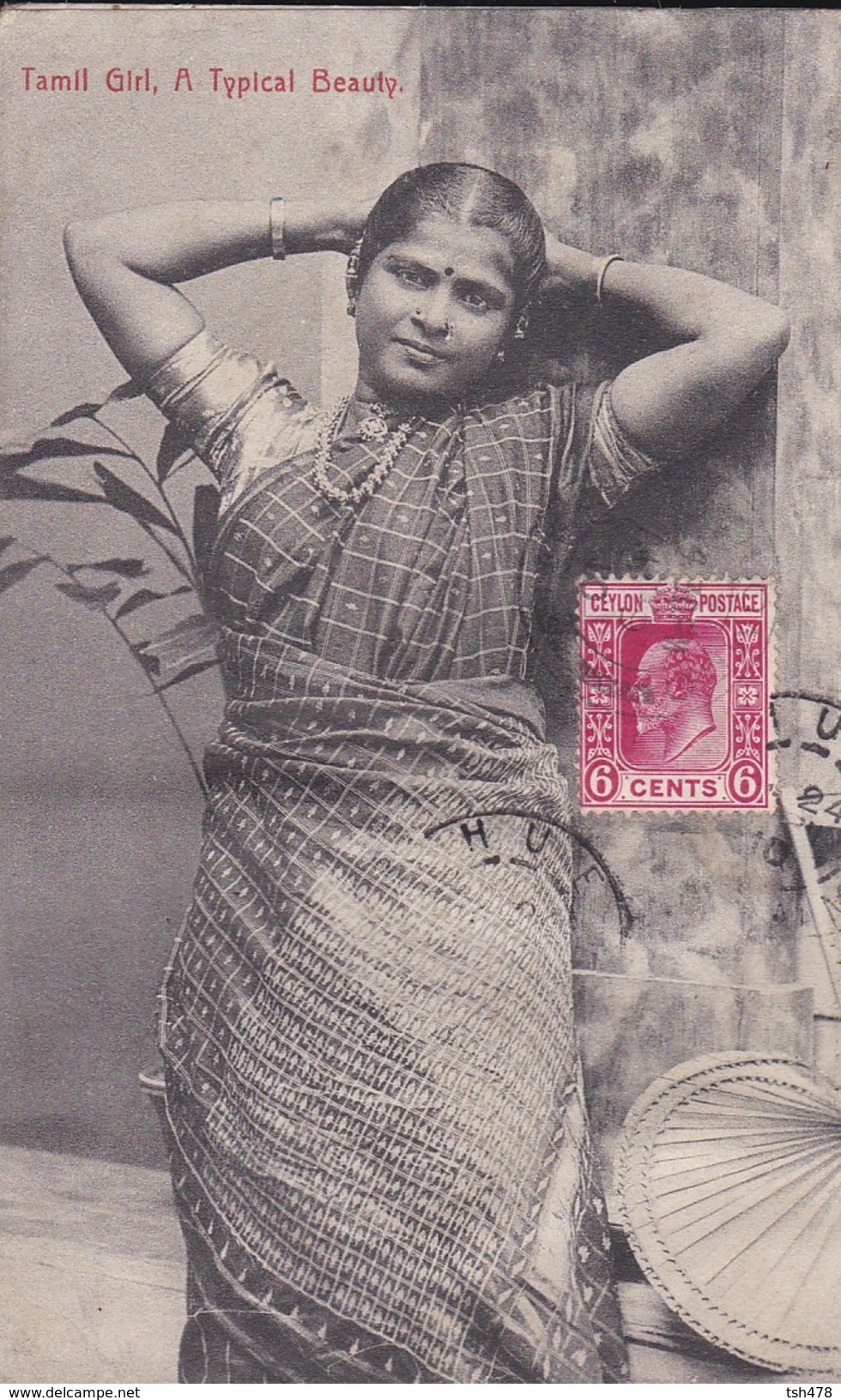 ASIE-----SRI LANKA--CEYLON----tamil Girl,a.typical Beauty---(carte Mal Recollée)---voir 2 Scans - Sri Lanka (Ceylon)