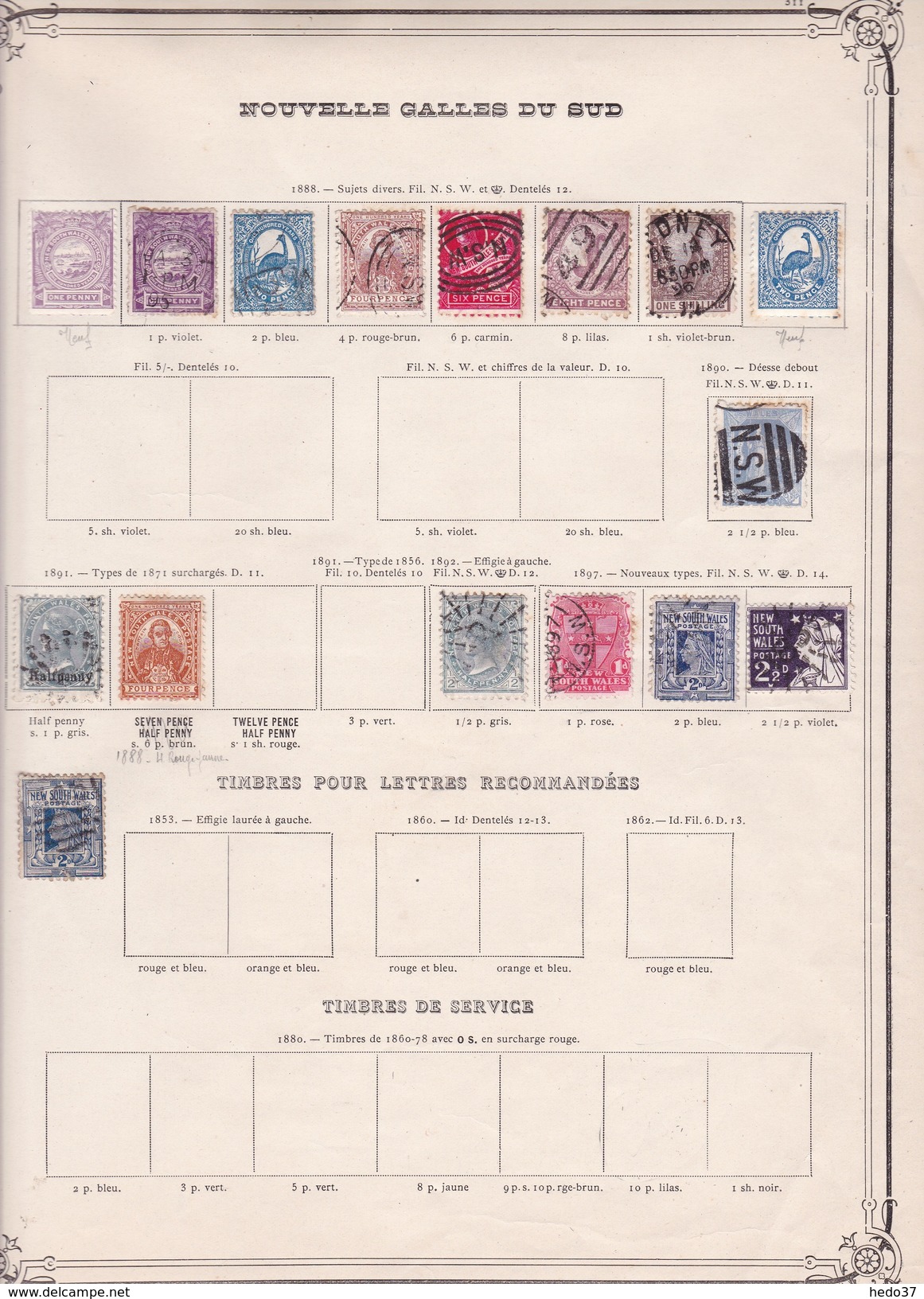 Nouvelles Galles Du Sud - Collection Vendue Page Par Page - Timbres Oblitérés / Neufs *(avec Charnière) -Qualité B/TB - Used Stamps