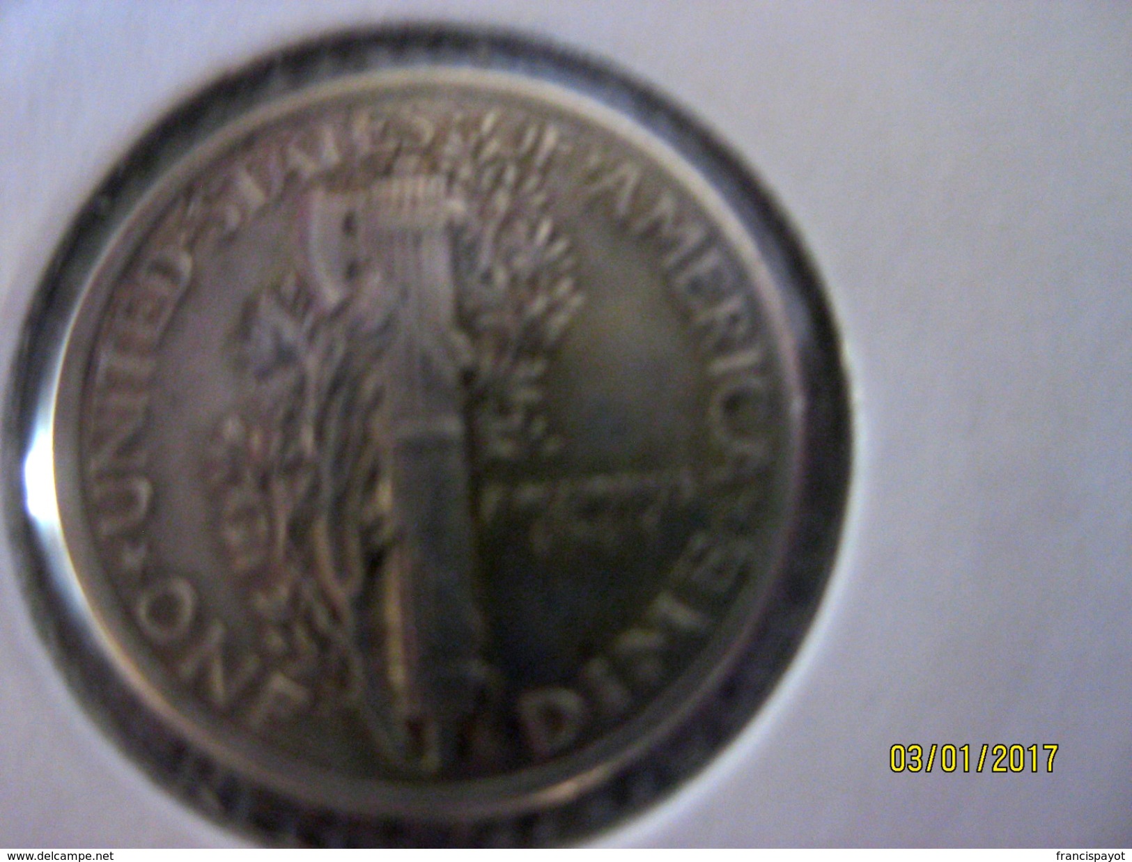 USA Dime 1917 (silver) - 1916-1945: Mercury (Mercurio)