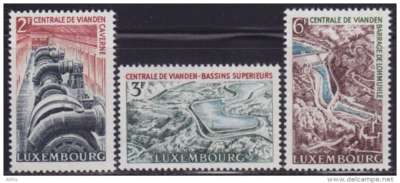 Luxembourg 1964 Vianden Pumped Storage Plant, MNH (**) Michel 693-695 - Neufs