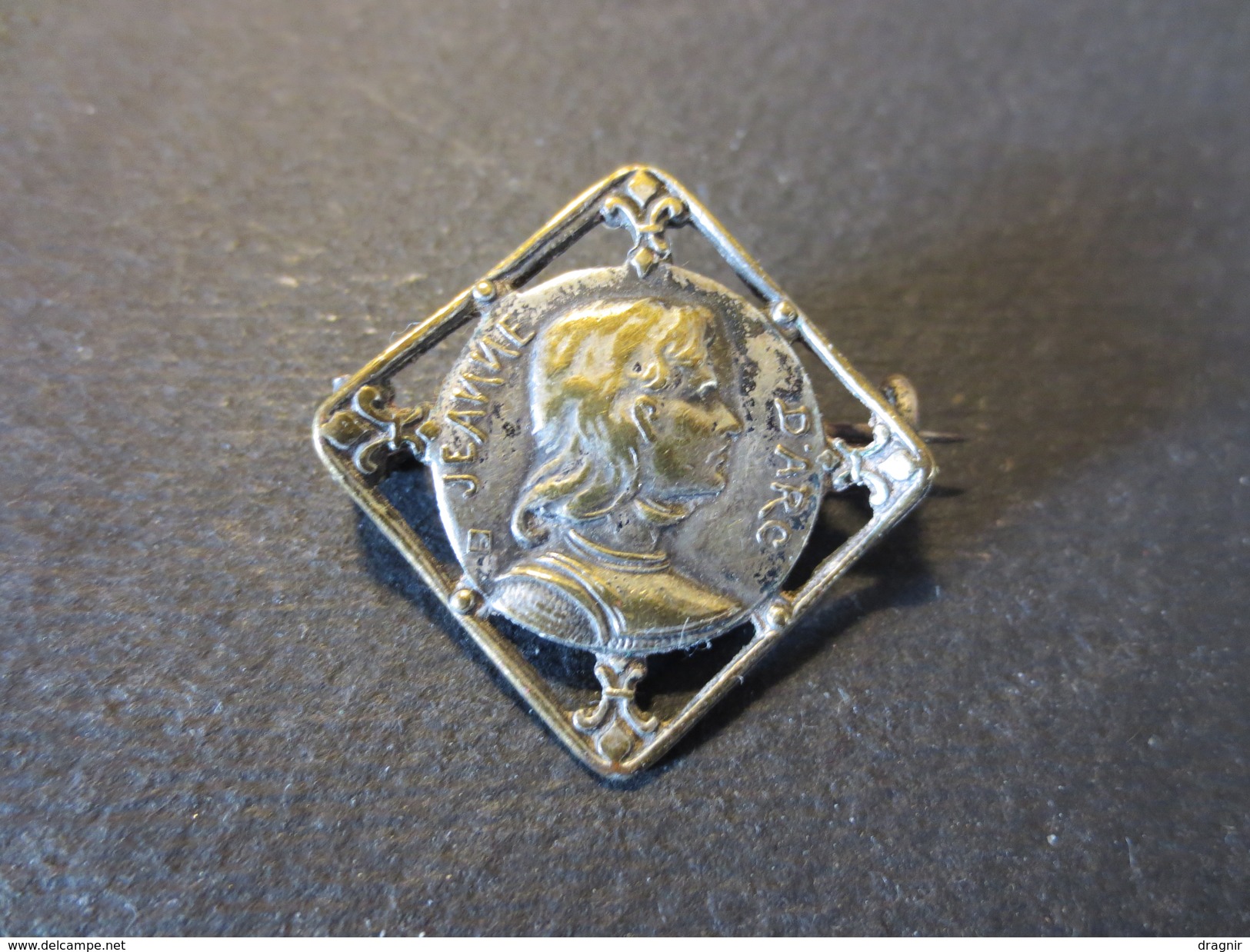 Broche Ancienne Argent - Jeanne - D'Arc - Fleurs De Lys - XIX E - Religion & Esotericism