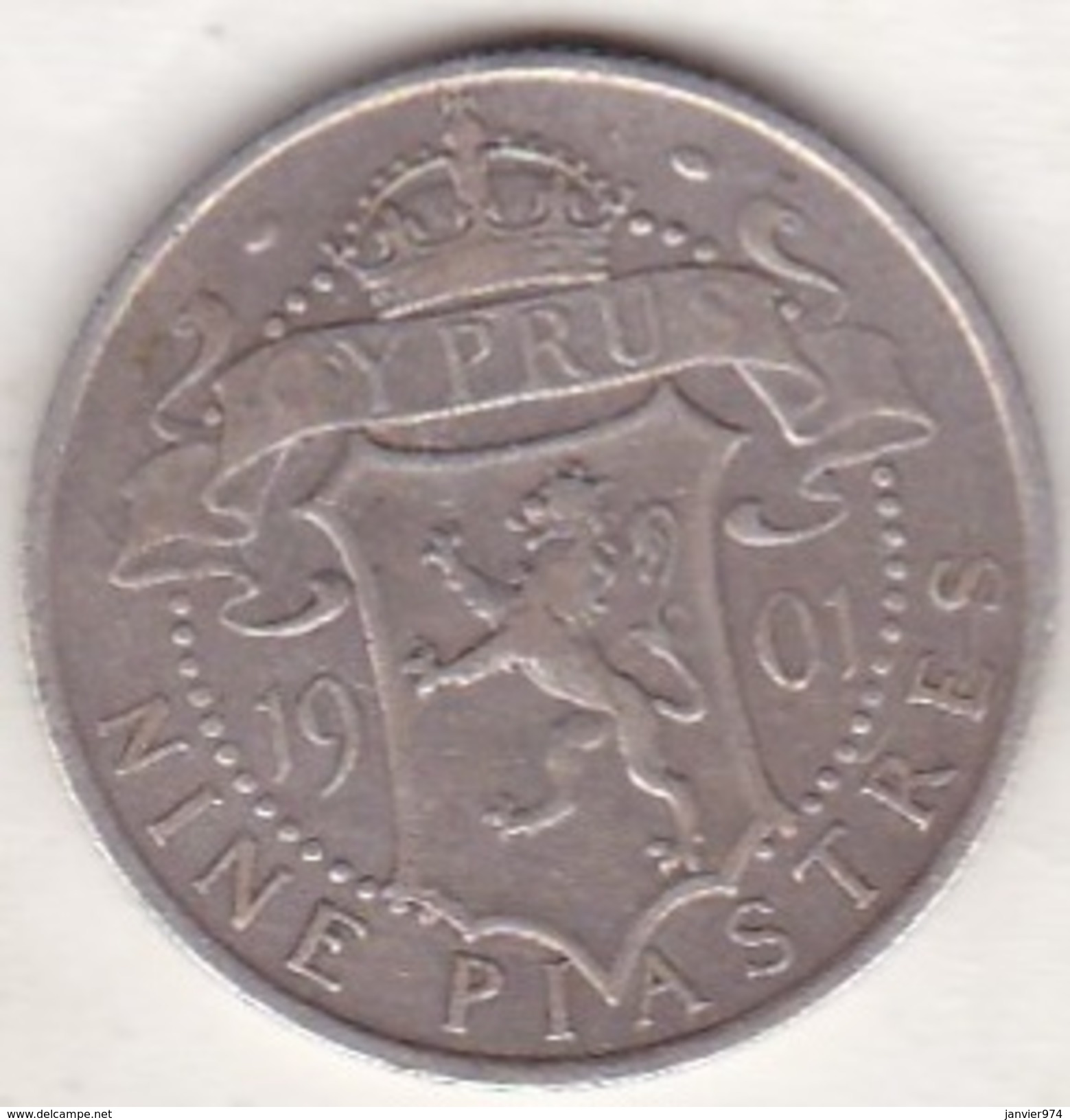 CHYPRE, 9 PIASTRES 1901, VICTORIA. ARGENT - Chypre