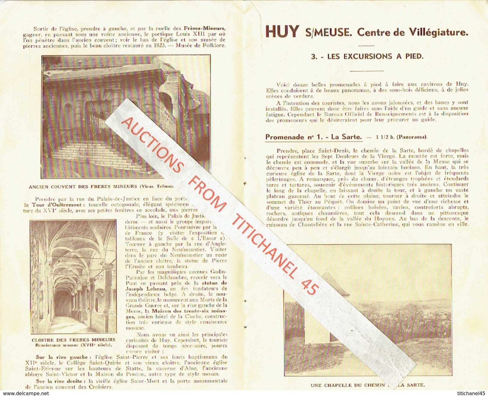 Brochure De 1933 Guide Du Touriste De HUY-SUR-MEUSE - Belgique