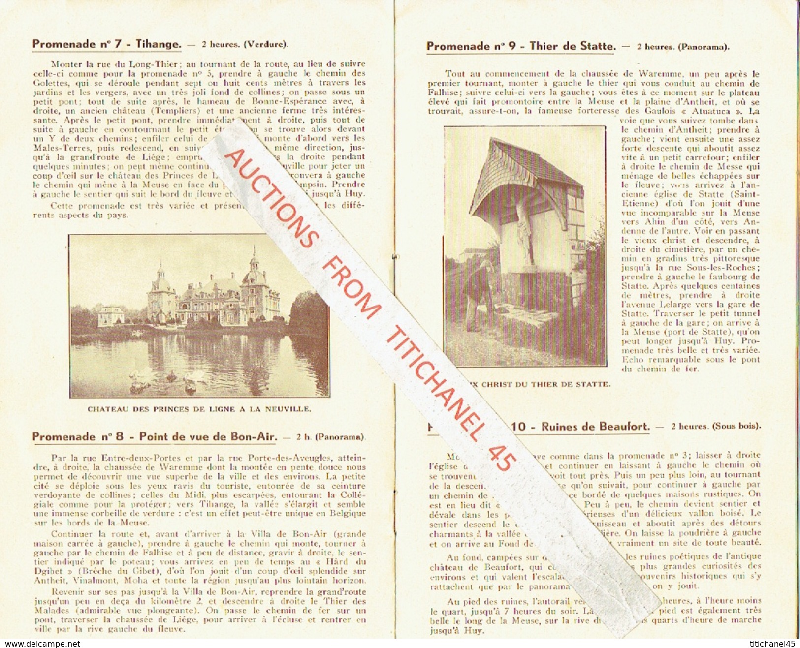 Brochure de 1933 Guide du Touriste de HUY-SUR-MEUSE