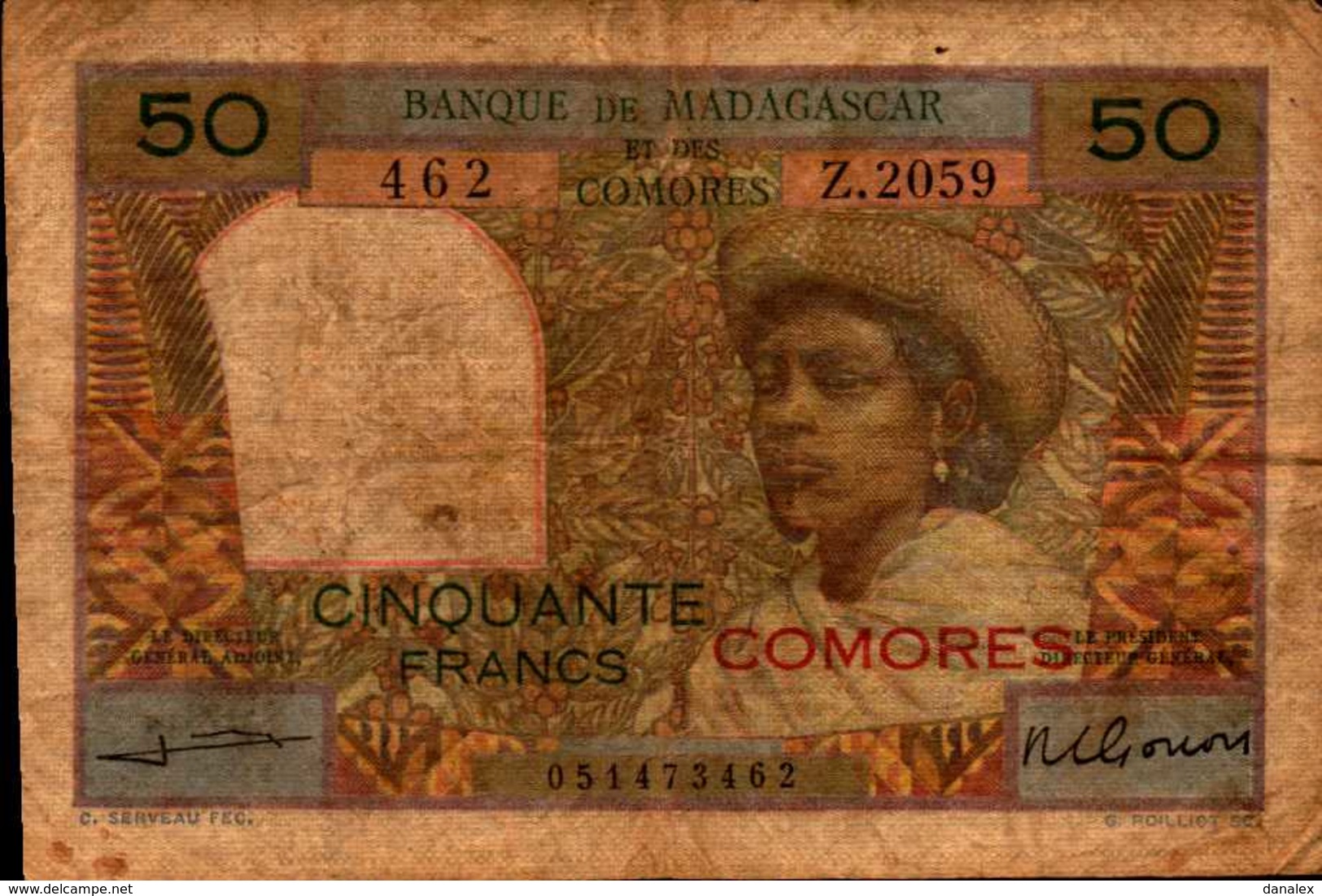 COMORES Banque Madagascar Et Comores 50 FRANCS De 1960-63nd Pick 2b - Comoros