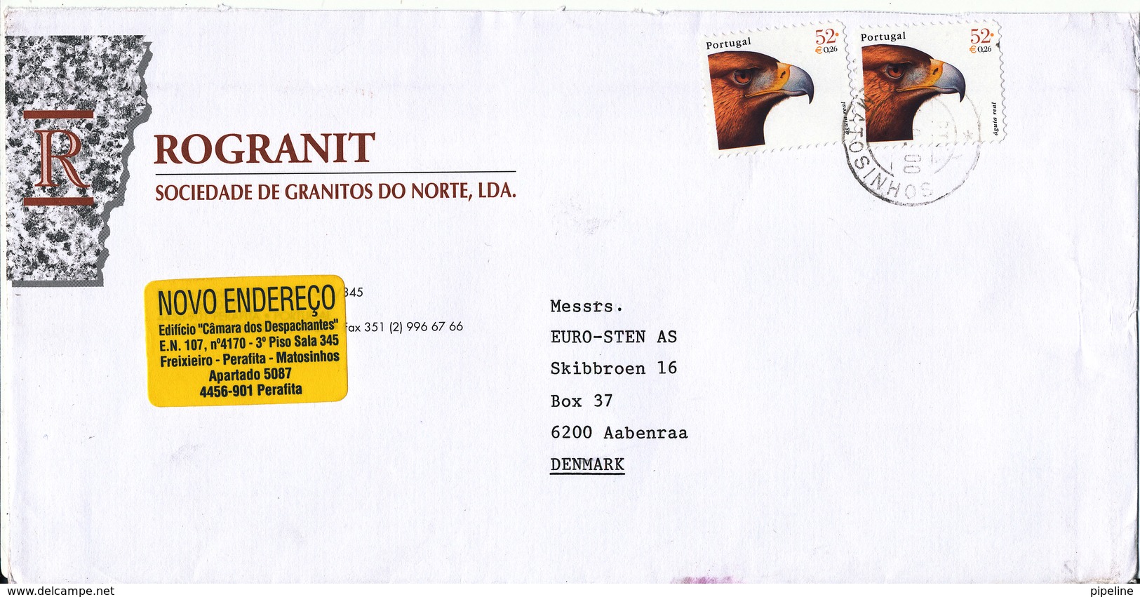 Portugal Cover Sent To Denmark Matosinhos 1-9-2000 ?? BIRD On The Stamps - Lettres & Documents